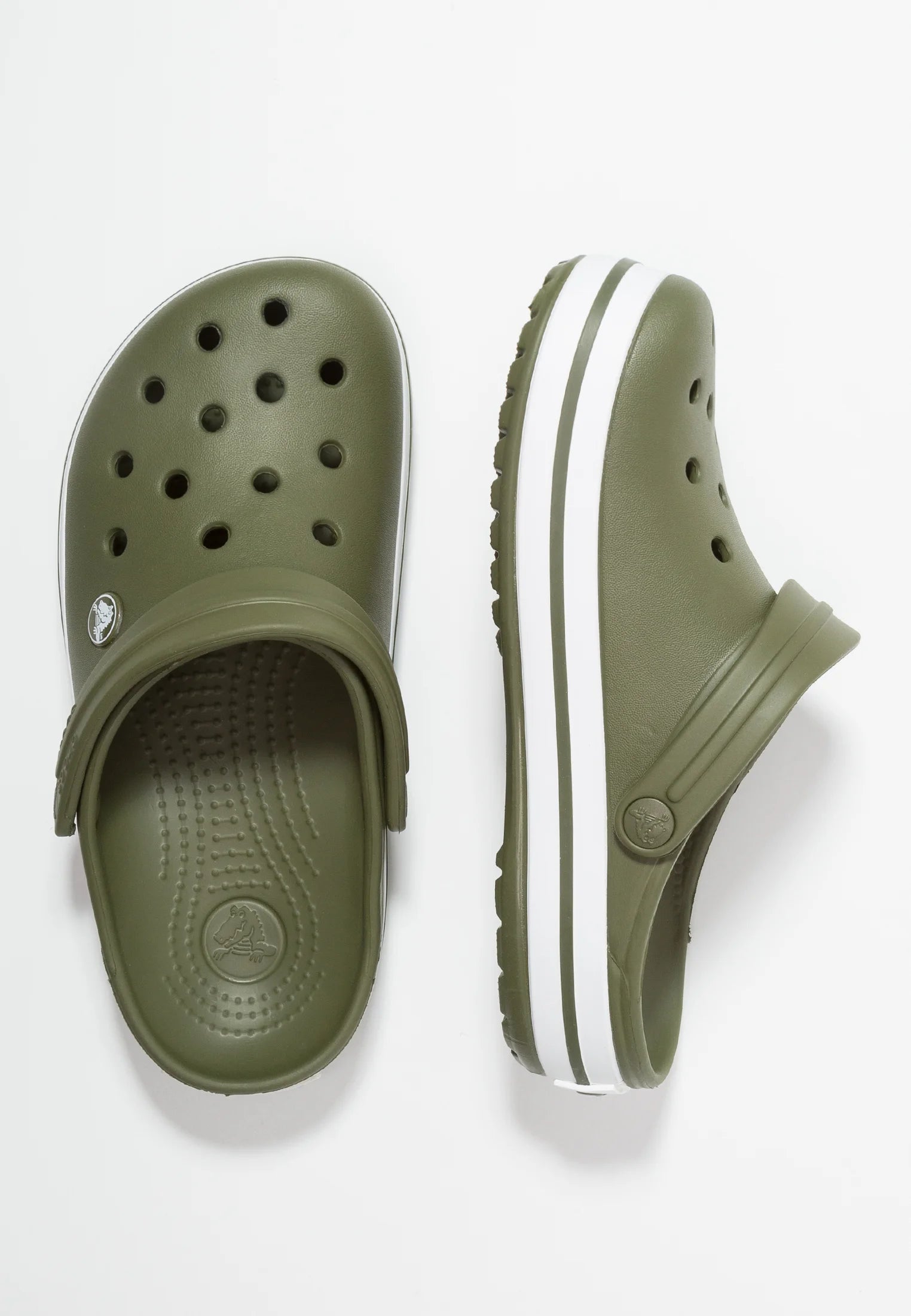 Sabots Crocs Crocband – Vert armée, Blanc