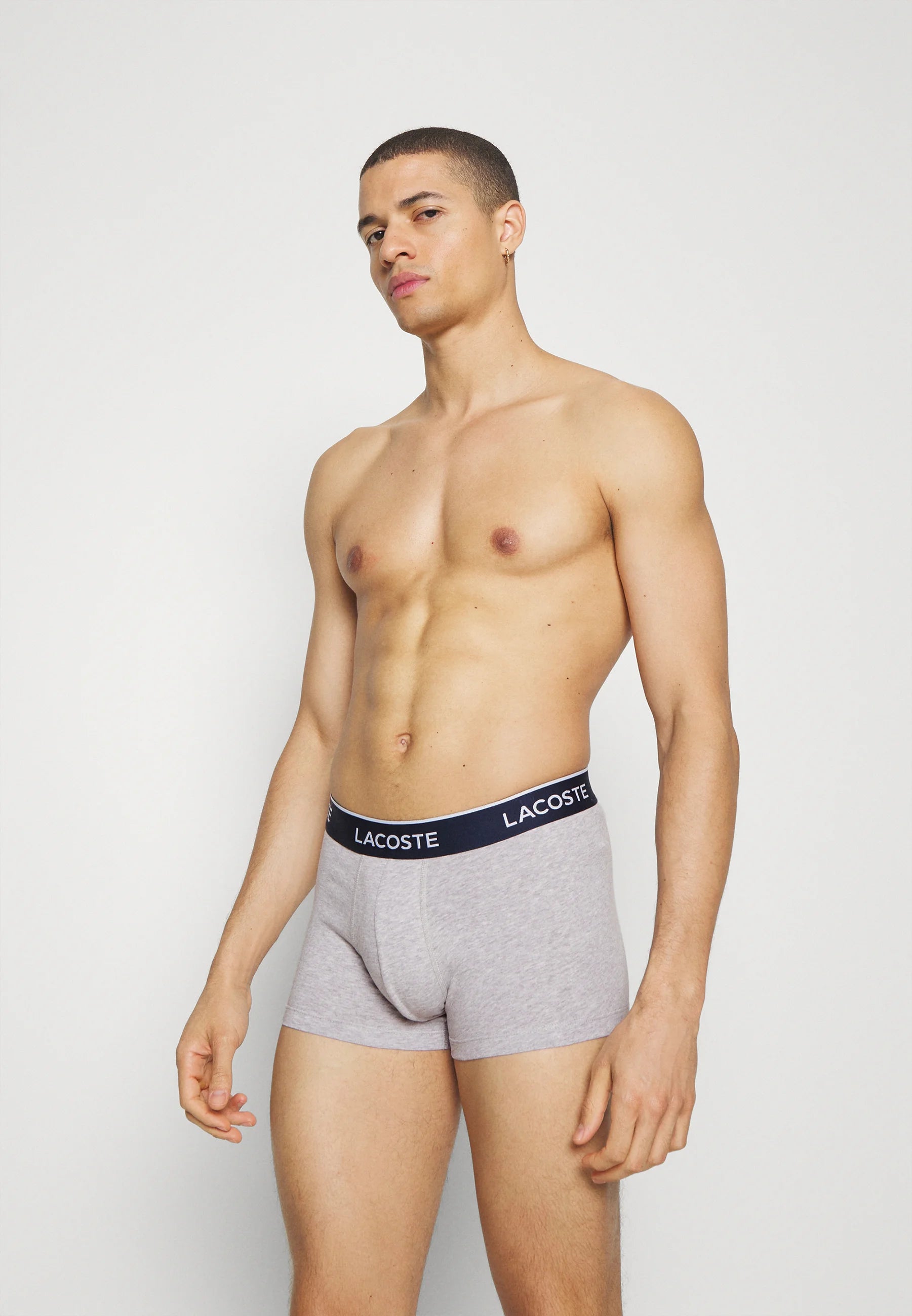 Lacoste 3 Pack Stretch Trunks – Vaporous, Silver Chine