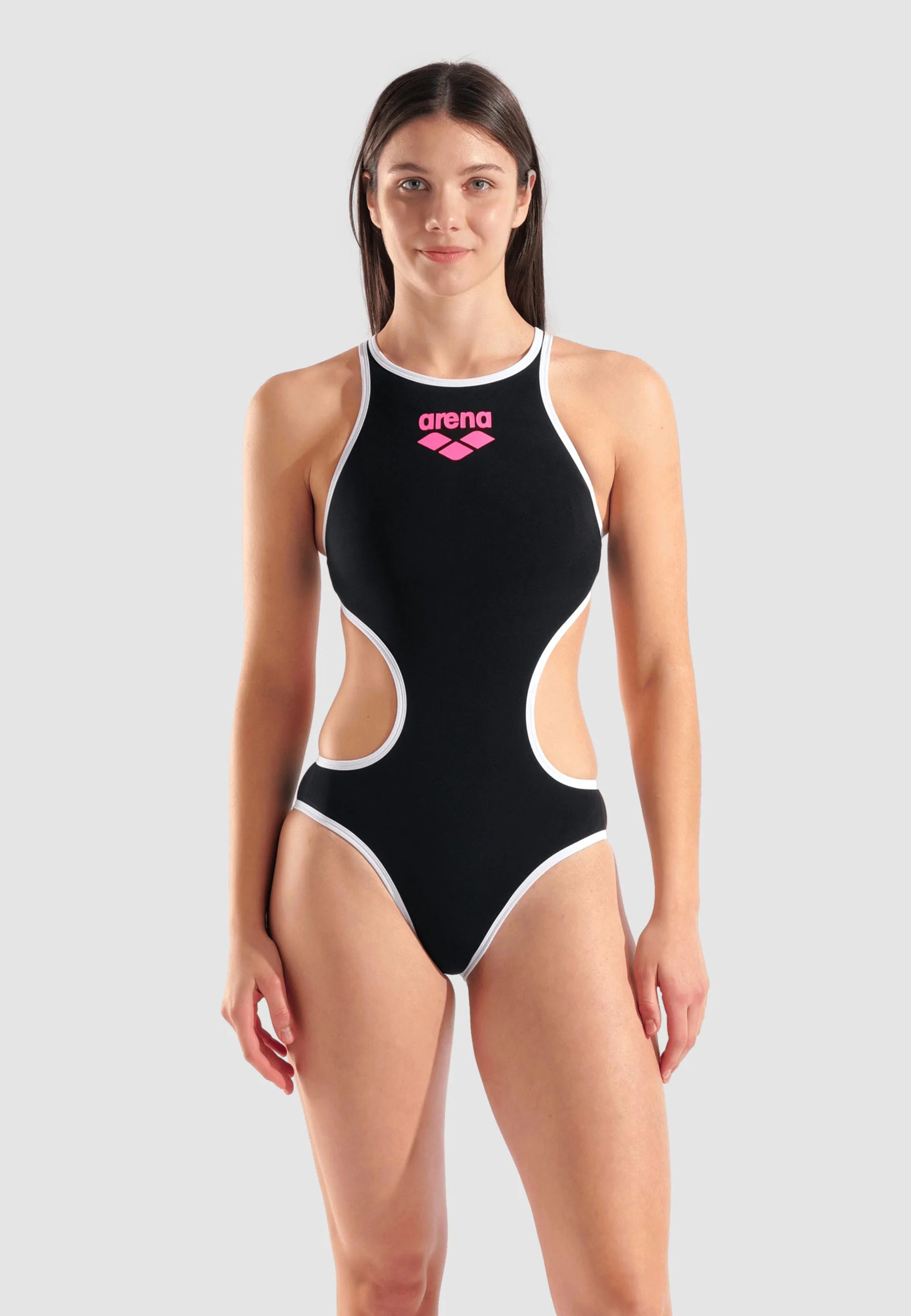 Maillot de bain une pièce Arena One Biglogo – Noir, Blanc