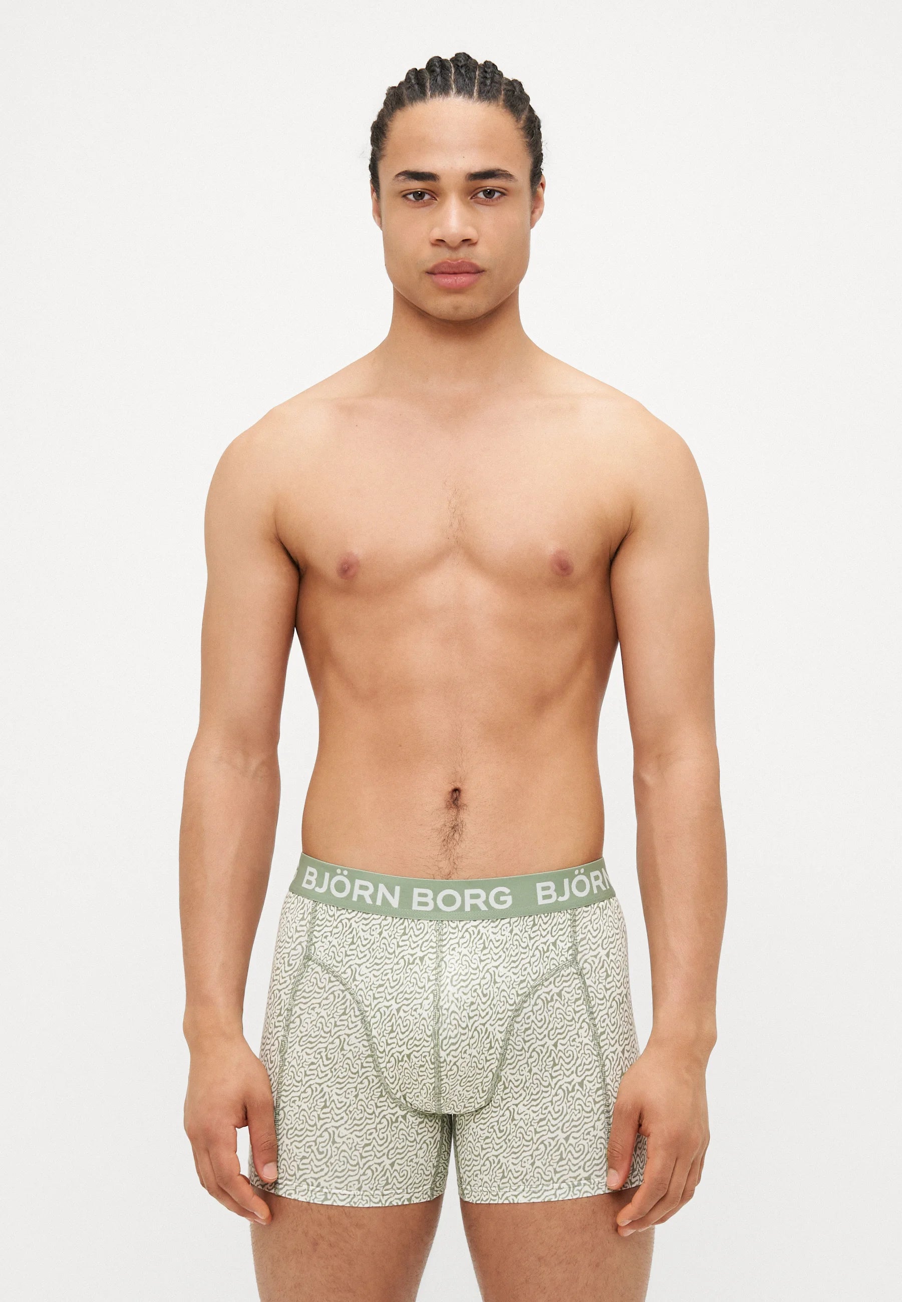 Björn Borg 3er-Pack Boxershorts – Grün, Weiß, Oliv