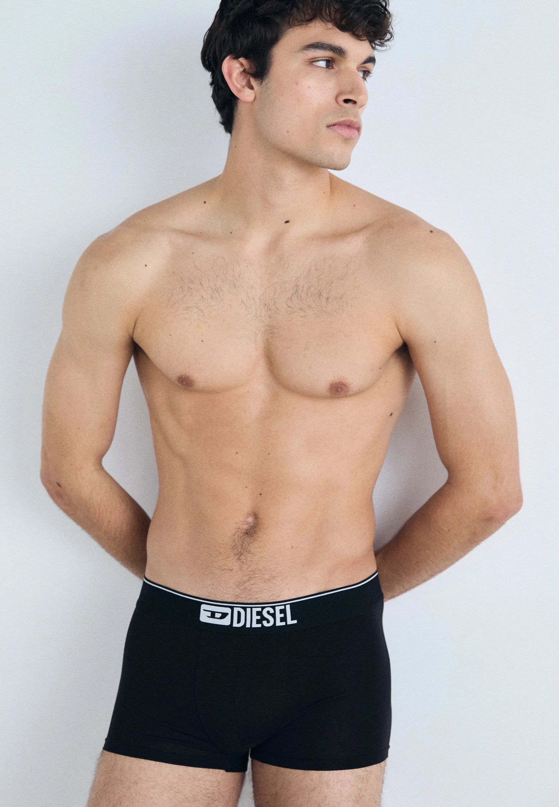 Diesel Damien Logo Pas 3 Pack Trunks – černá, šedá, bílá