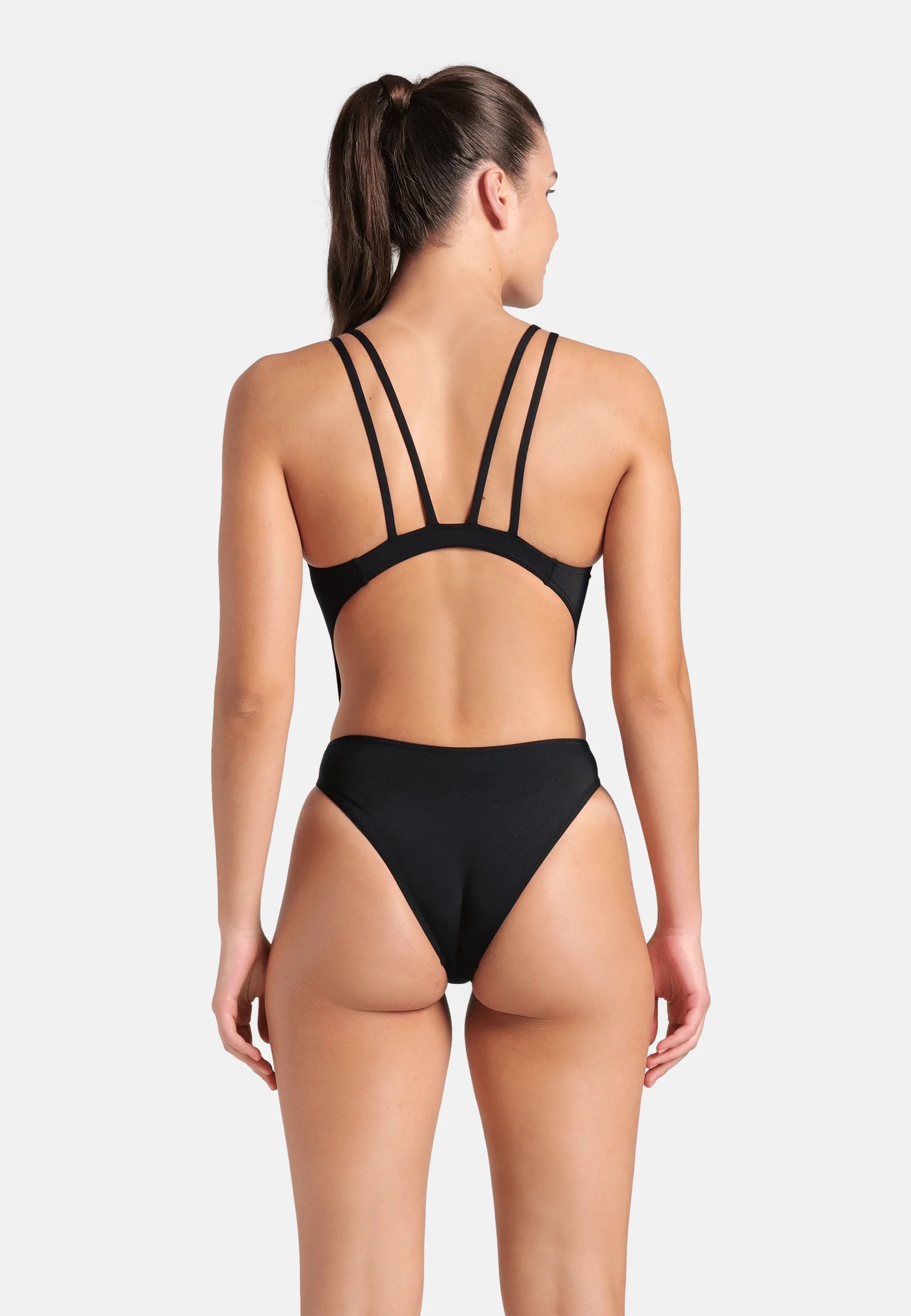 Arena Tech Multi Solid One-Piece Swimsuit – Black, White