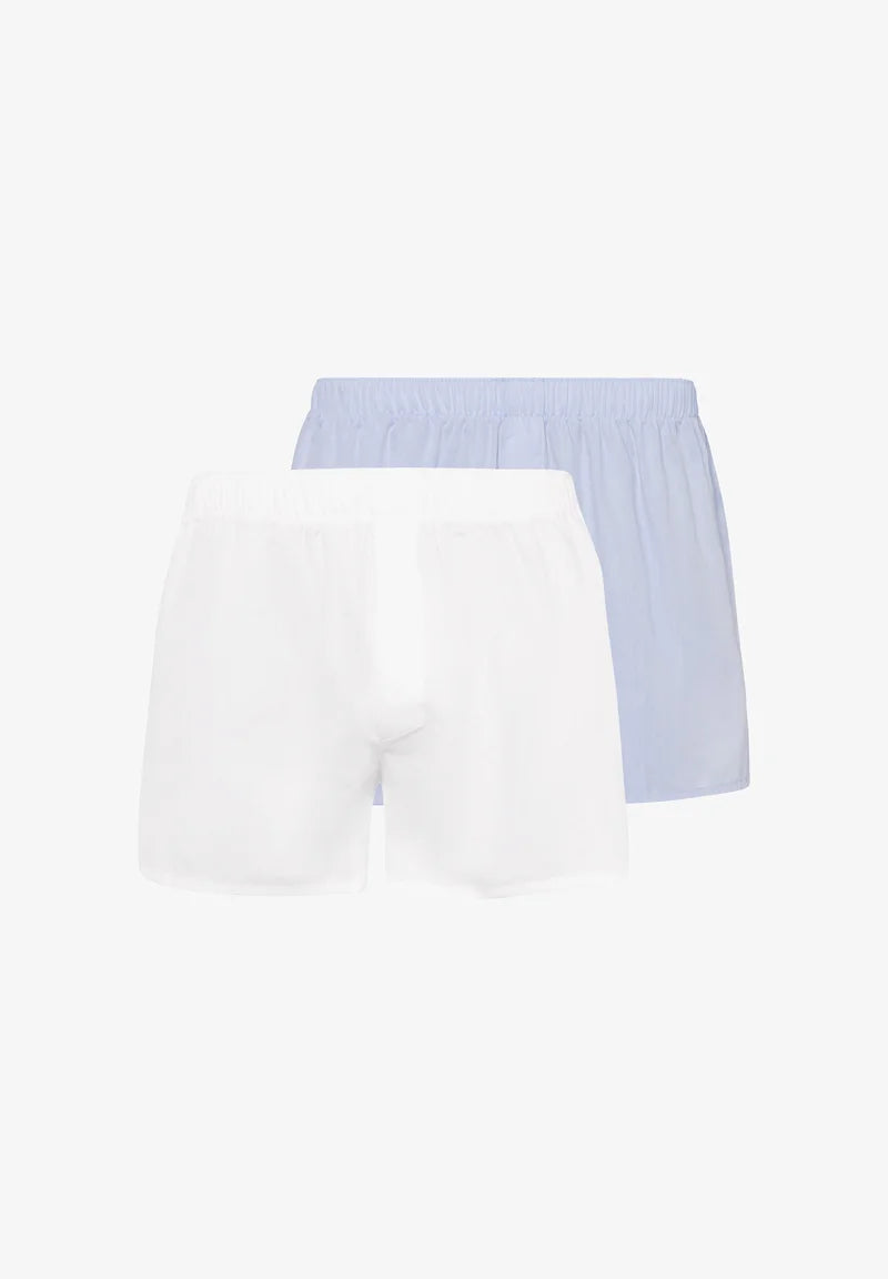 Boxerky HANRO 2 Pack – bílé, světle modré