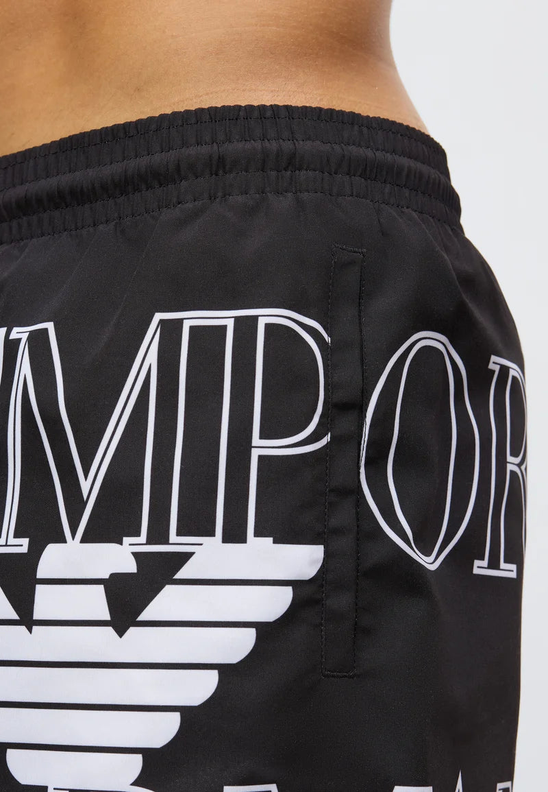 Short de bain Boxer Emporio Armani EA7 Bold Logo - Noir