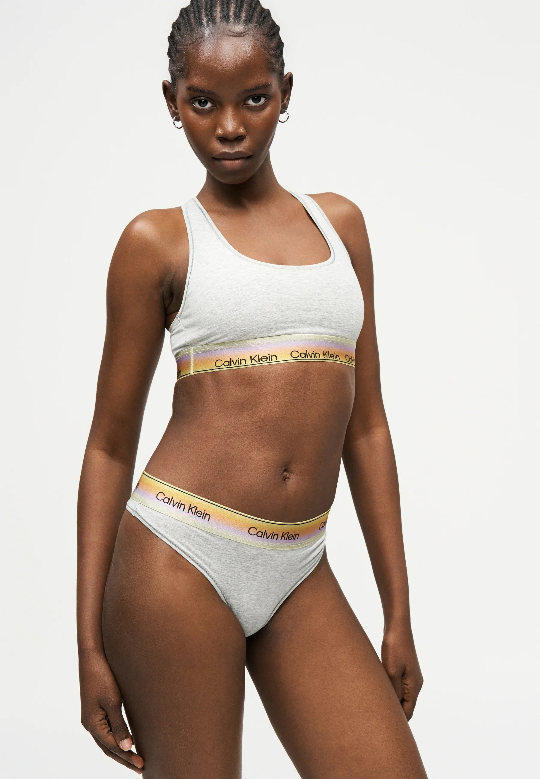 Calvin Klein Pride Unlined Bralette Soft Bra – Grey Heather