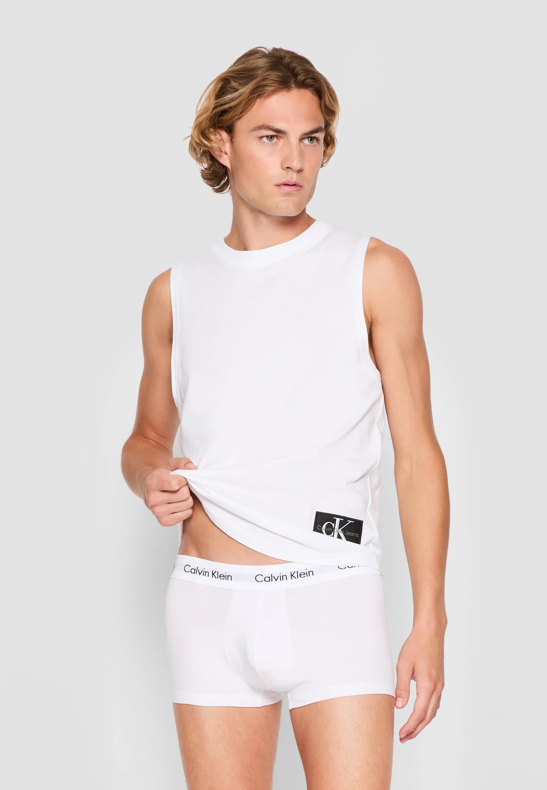 Calvin Klein Bavlněné Stretch Trunks – 3 Pack – White