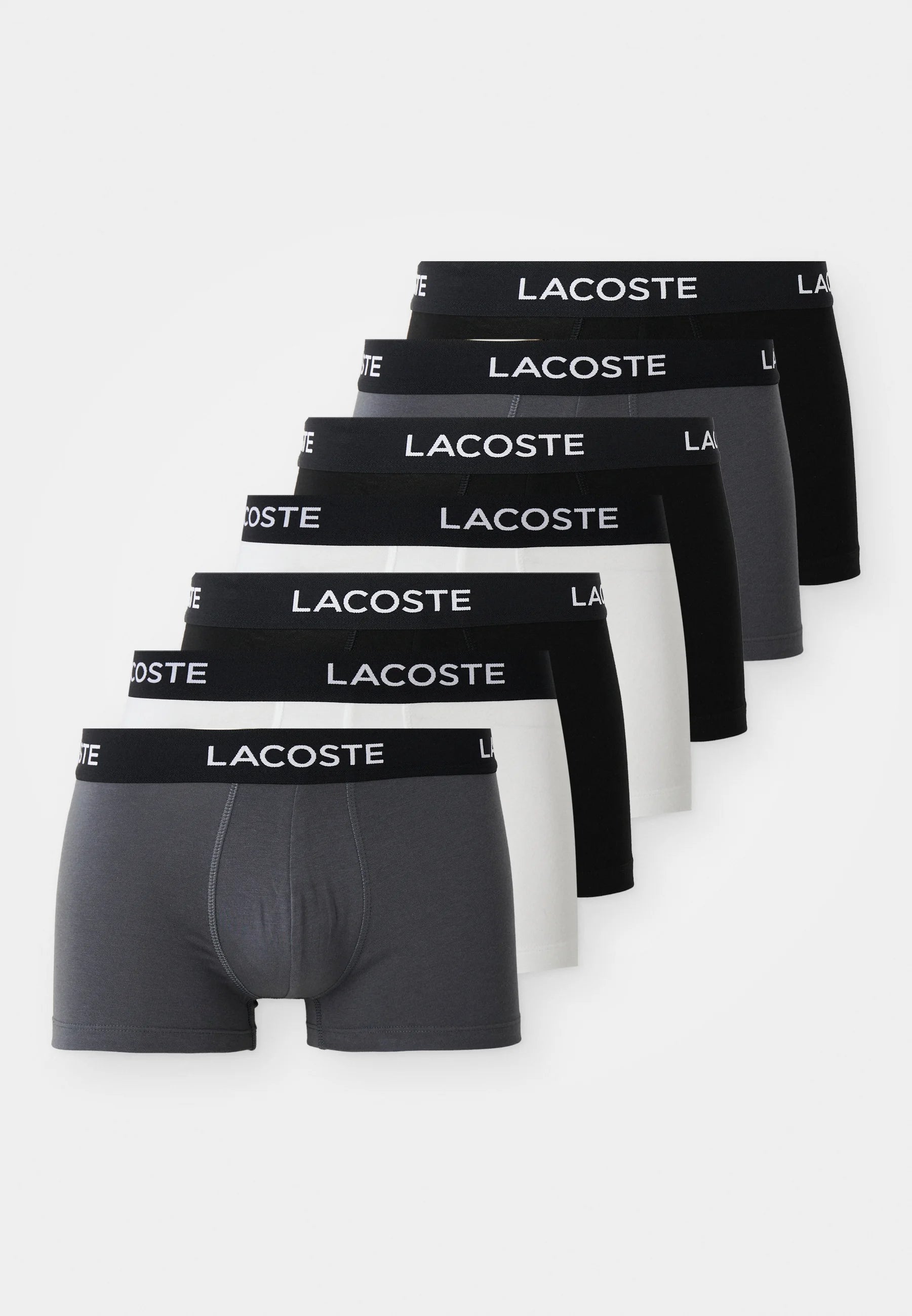 Boxer elasticizzati Lacoste da 7 pezzi: nero, bianco
