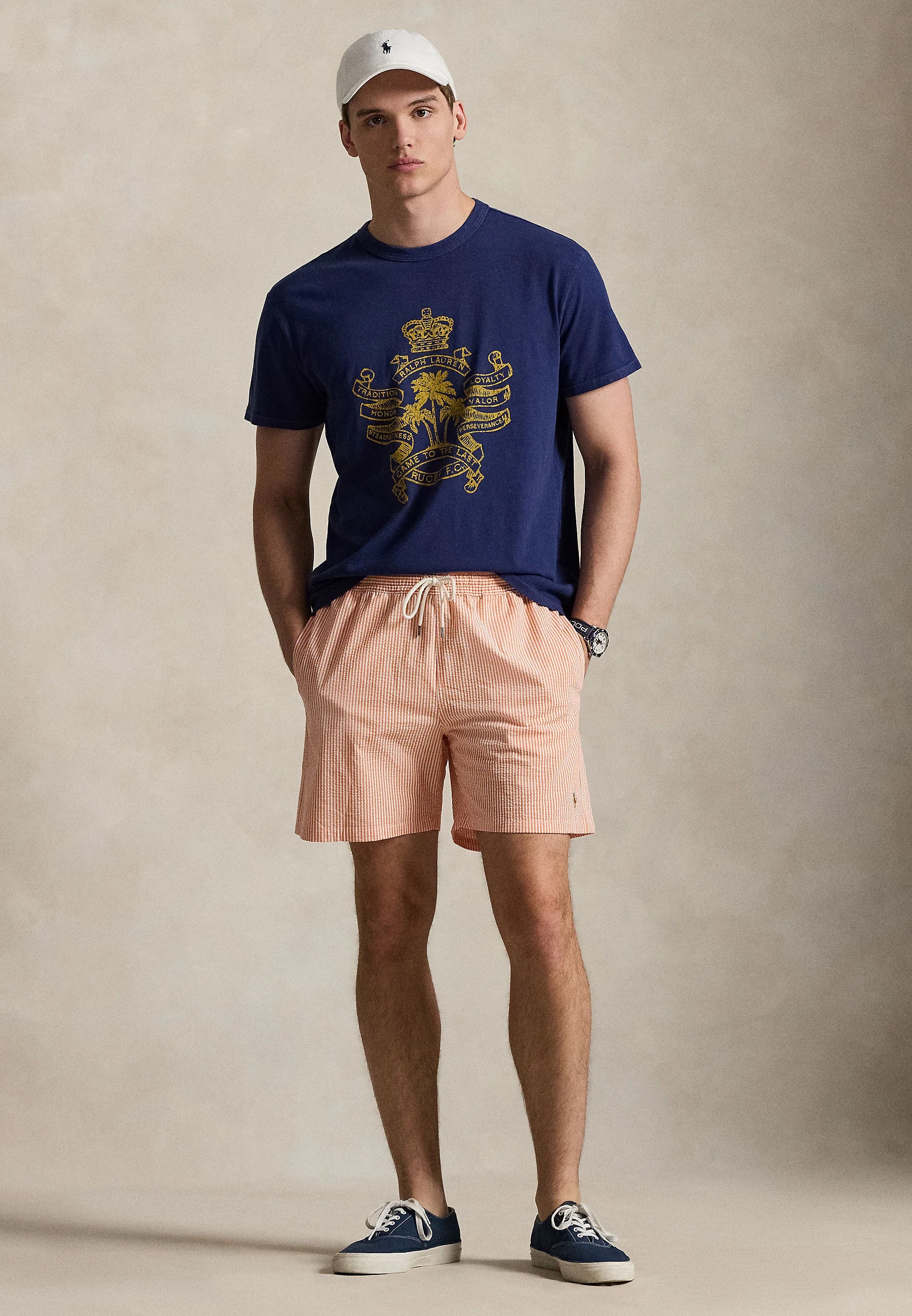 Short de bain Polo Ralph Lauren Classic Peach Traveler - Pêche