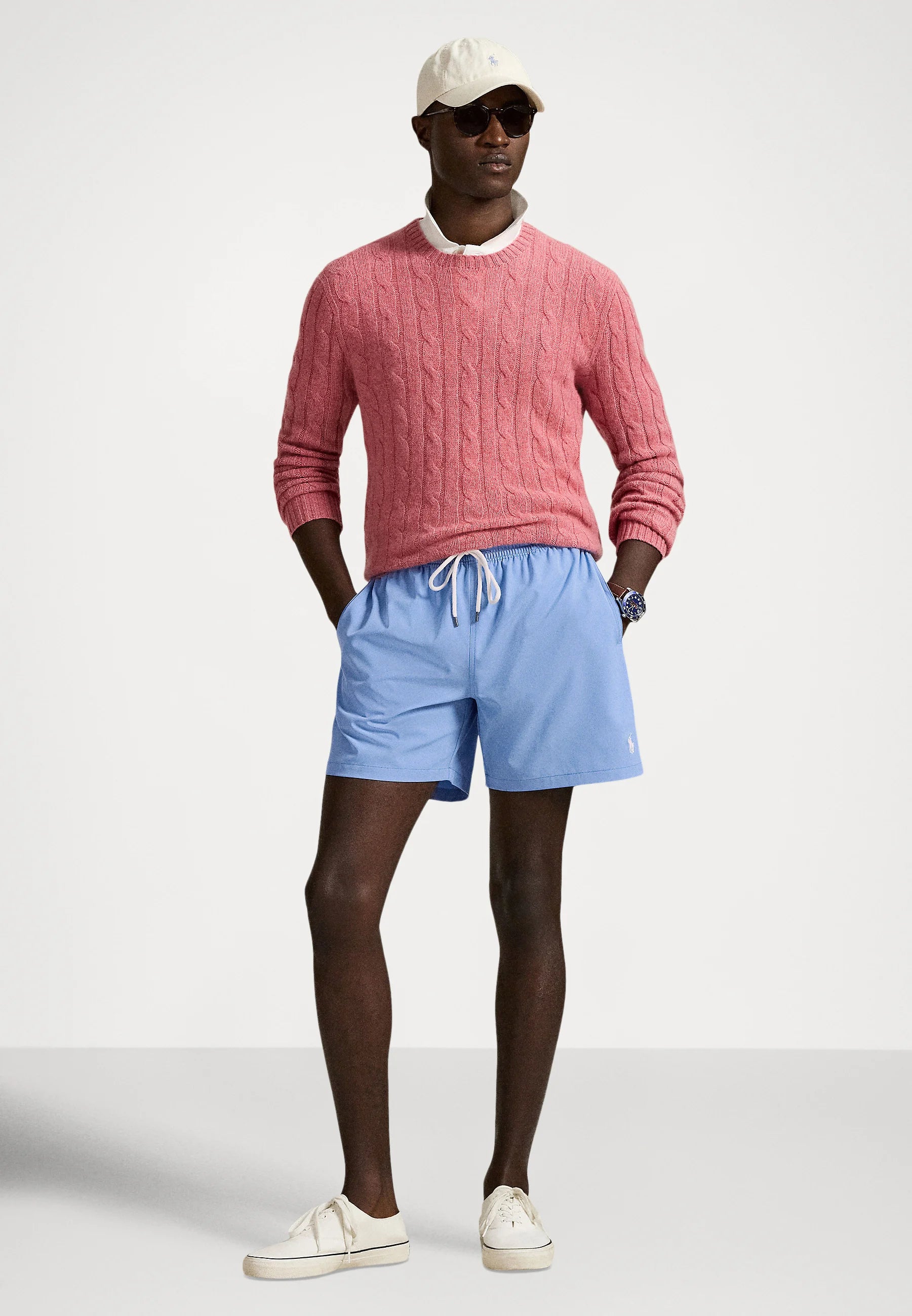 Plavkové šortky Polo Ralph Lauren Harbour Island Traveler – modré, bílé