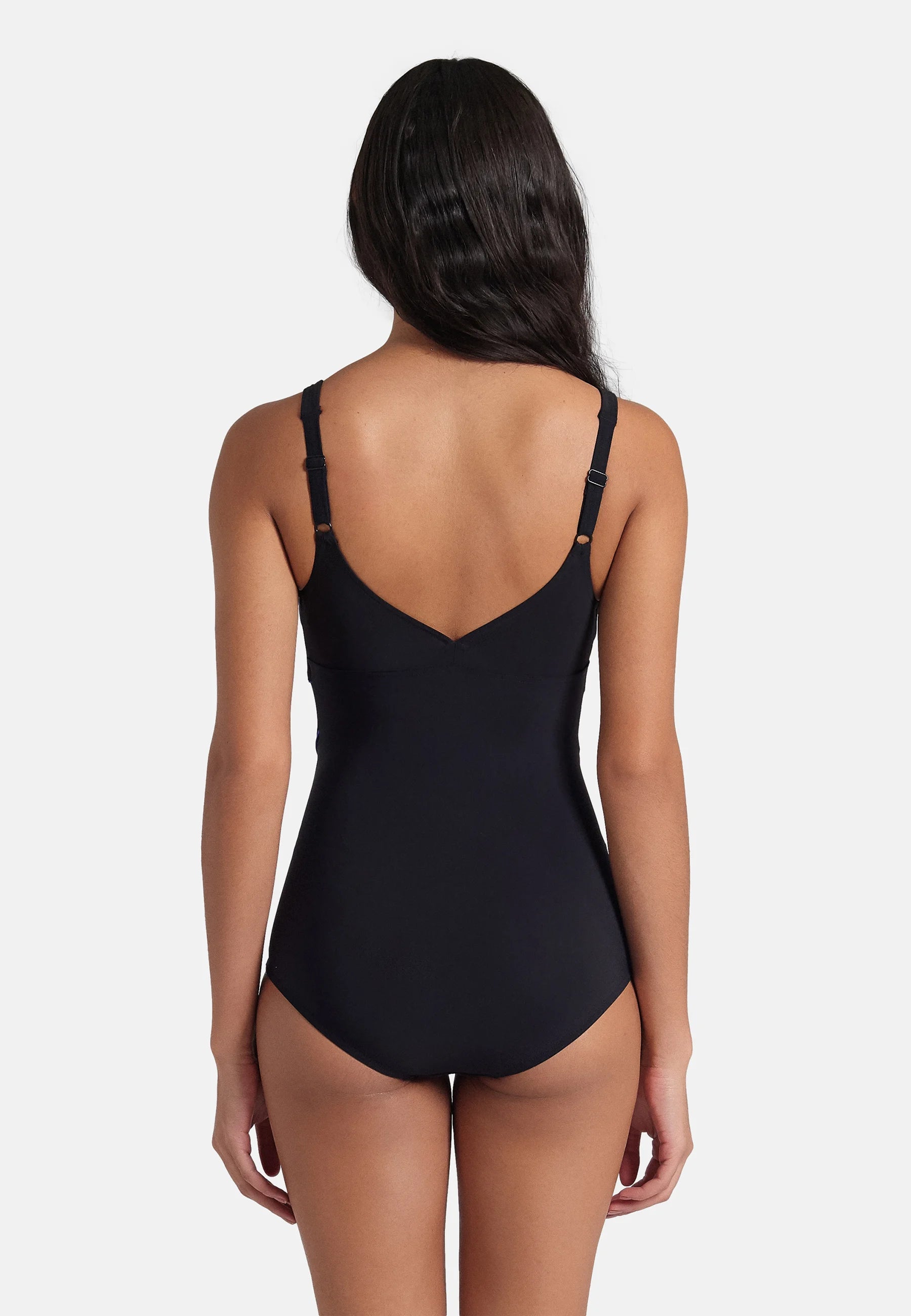 Arena Shapewear Jewel Low C-Cup R Einteiliger Badeanzug – Schwarz, Hellblau