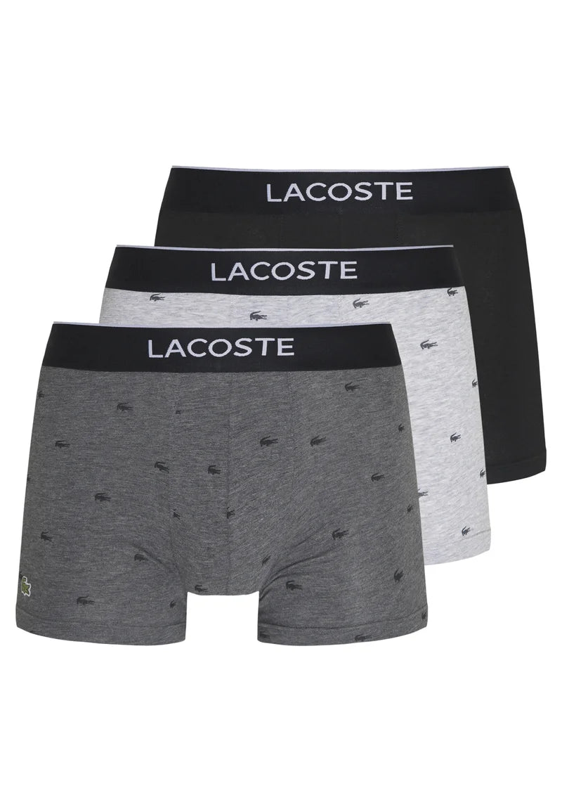 Lot de 3 boxers stretch Lacoste Court Classic – Noir, Pitch Chine, Silver Chine