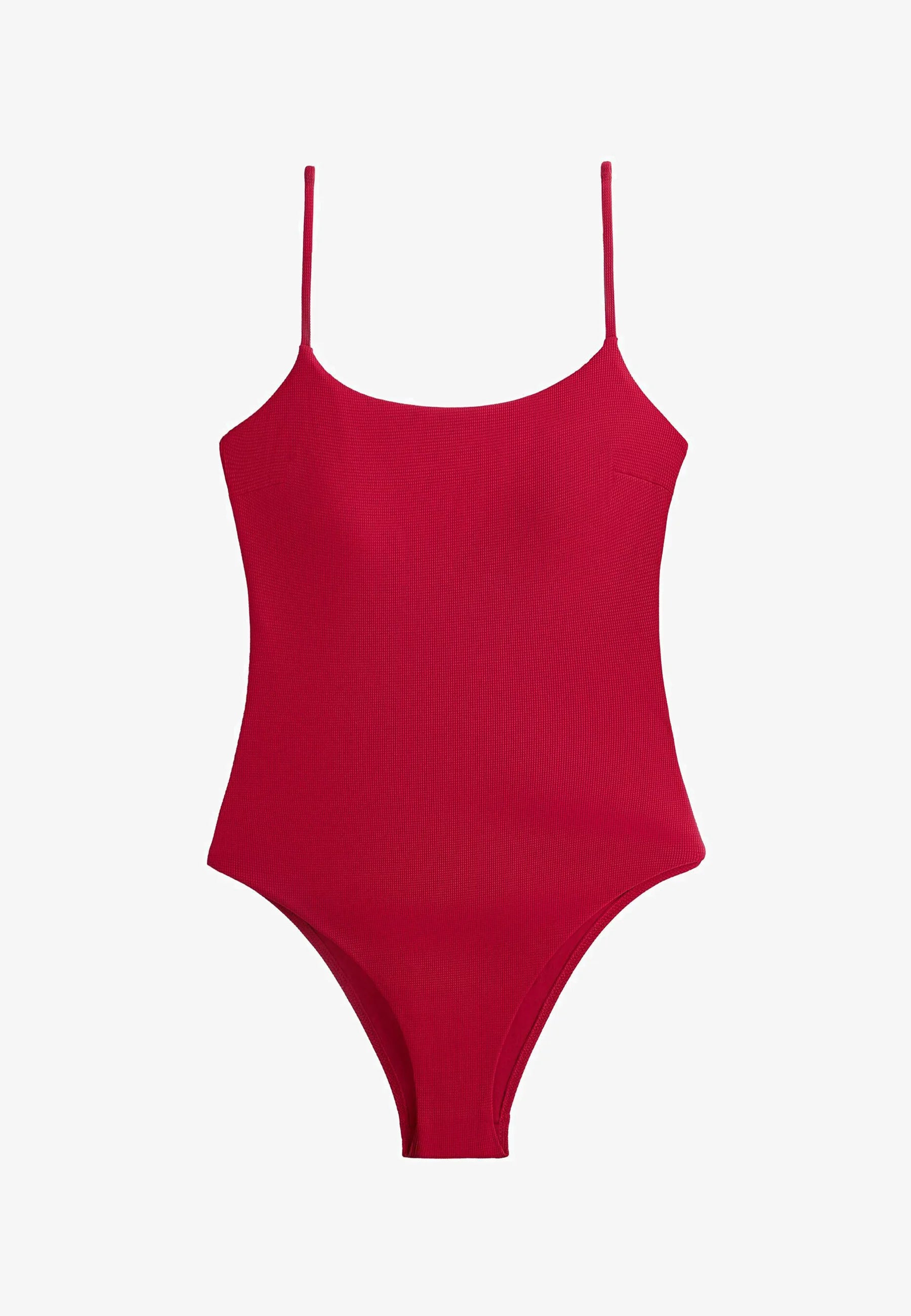 OYSHO Piqué Triangel-Einteiler-Badeanzug – Rot