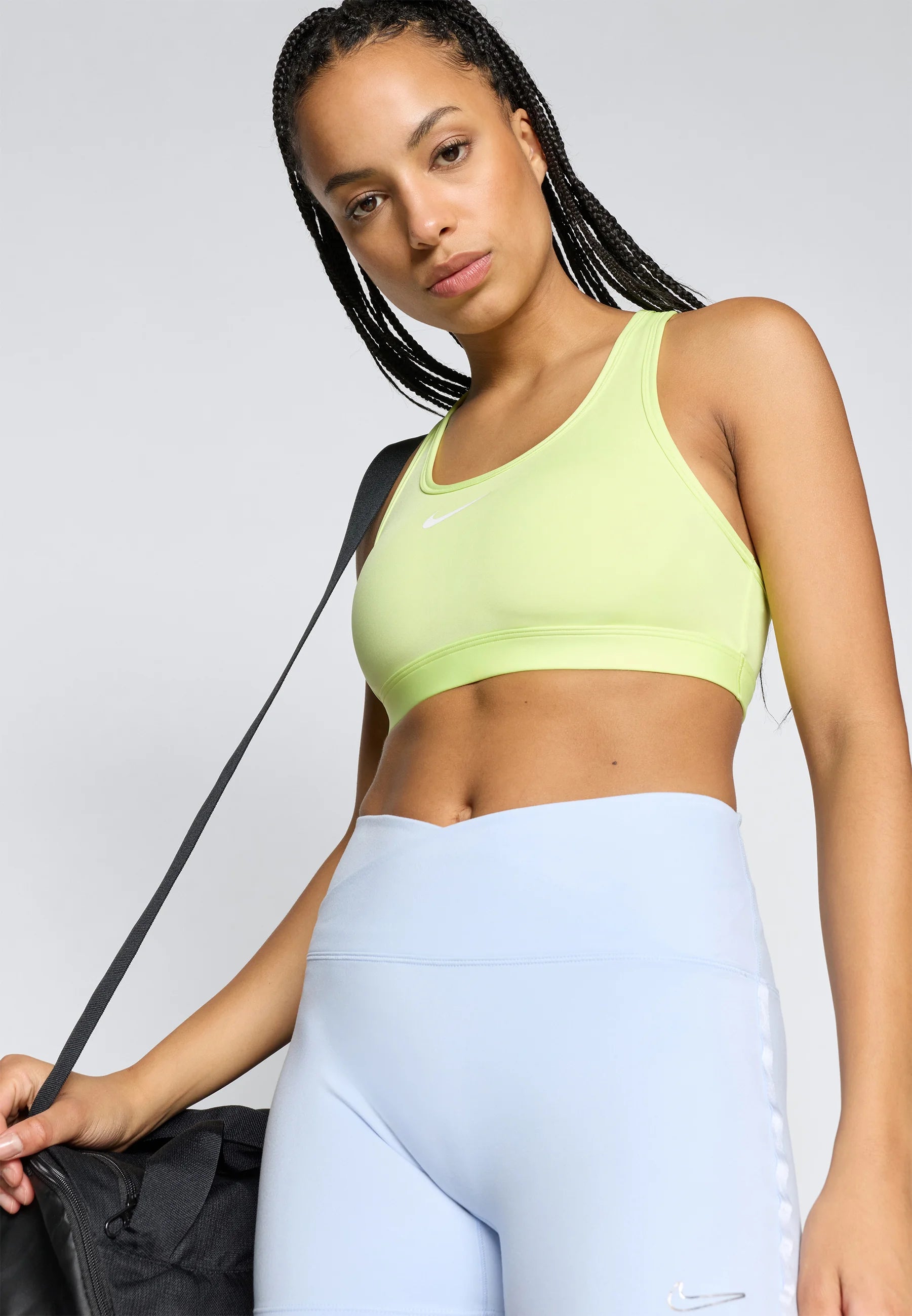 Nike Medium Support Sports Bra – Light Lemon Twist, White