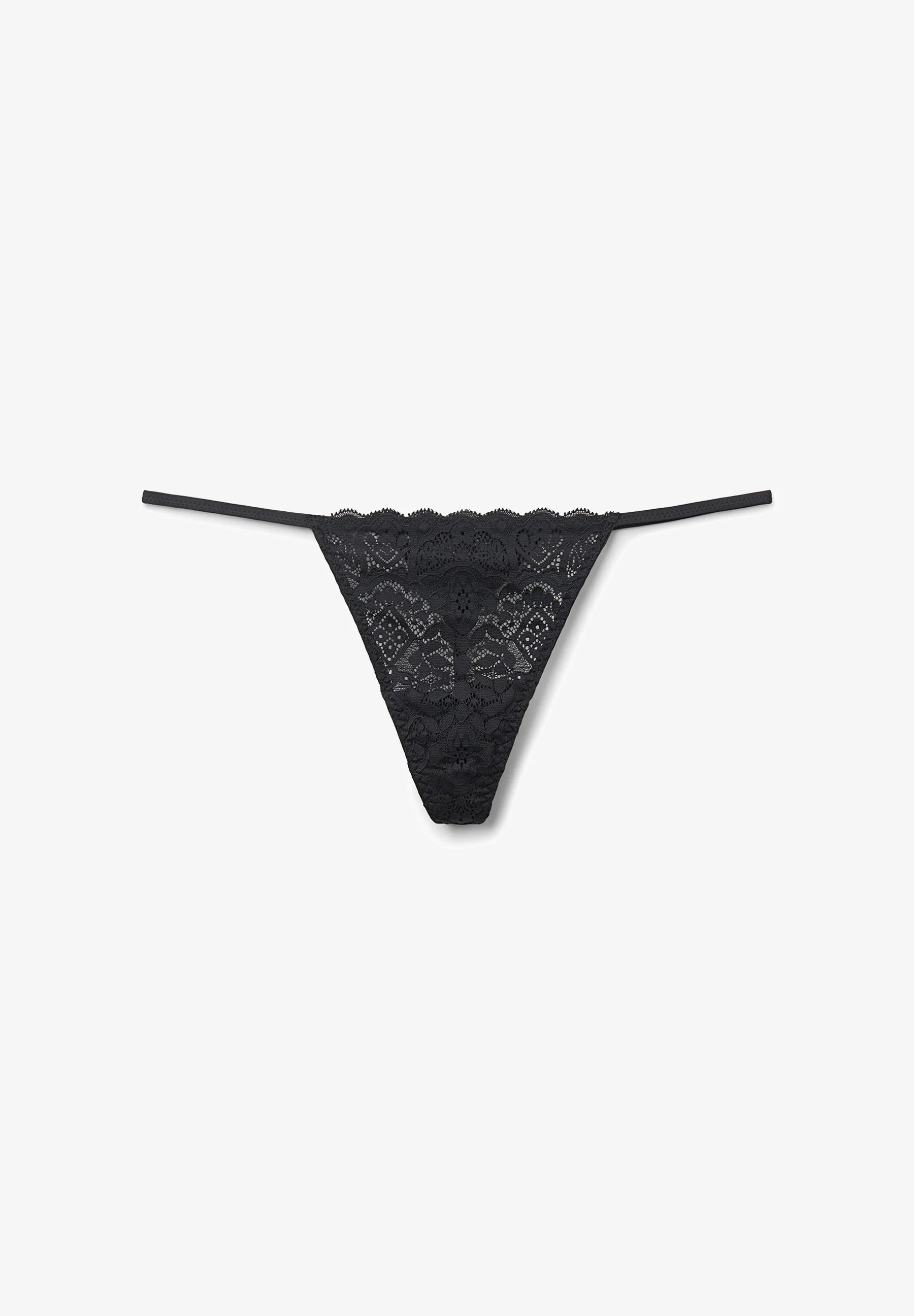 Intimissimi Tanga mit seitlichen Riemen – Schwarz