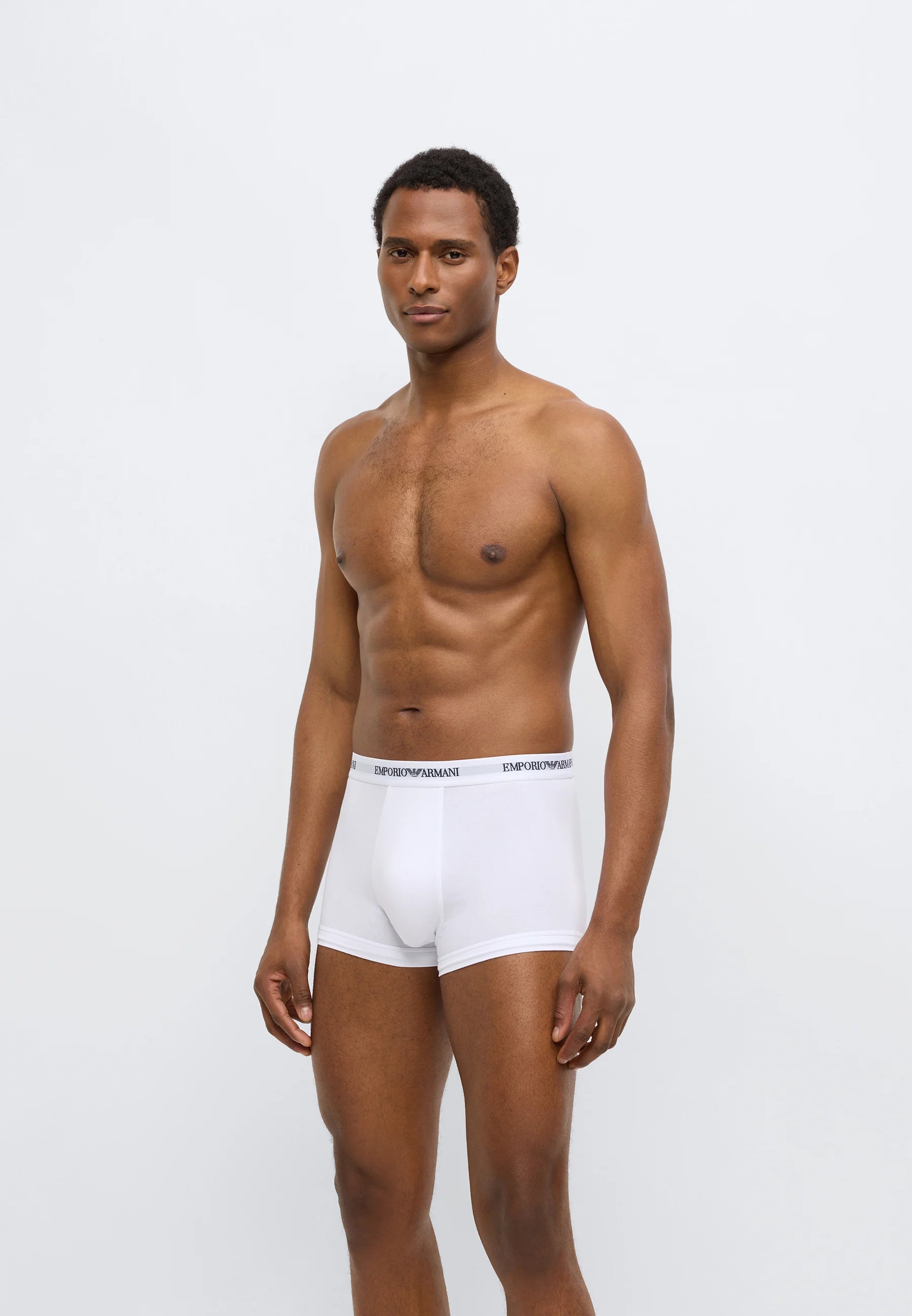 Lot de 3 boxers en coton stretch de qualité supérieure Emporio Armani - Blanc