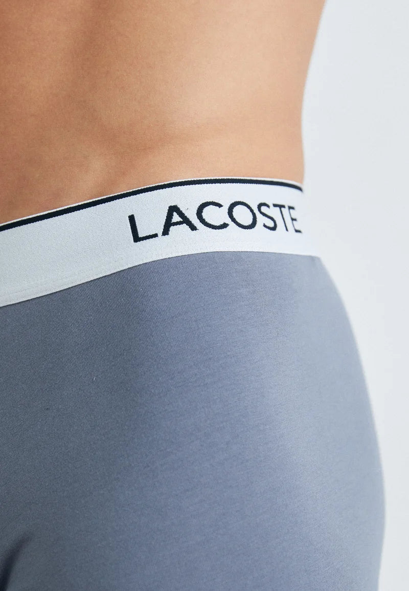 Lacoste Long Stretch Boxer Briefs 3 Pack – Steel Grey