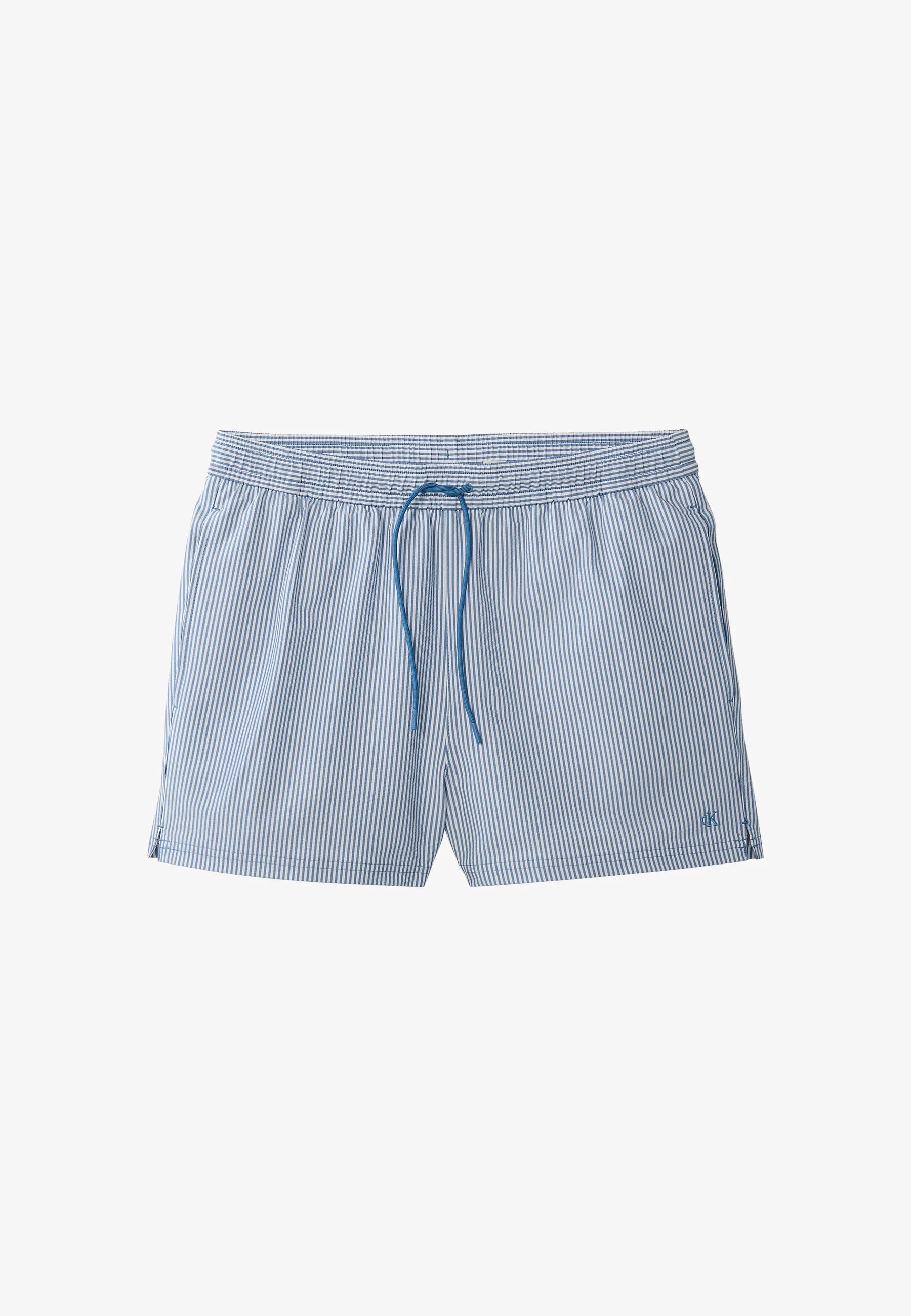 Calvin Klein Stahovací šortky Seersucker – Liberty Blue, White
