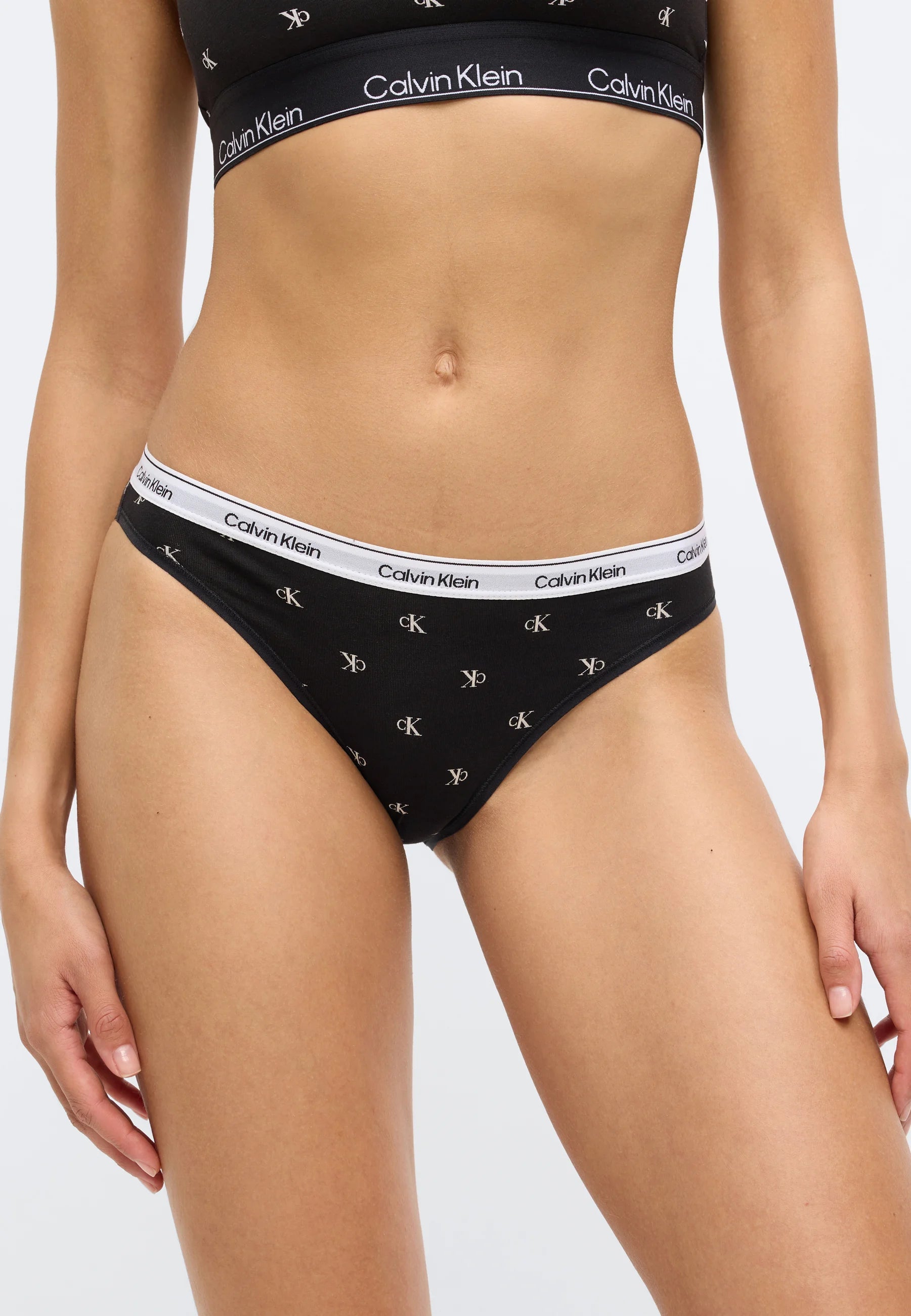Calvin Klein Icon Logo Slips – 5er-Pack, Schwarz, Snow Heather