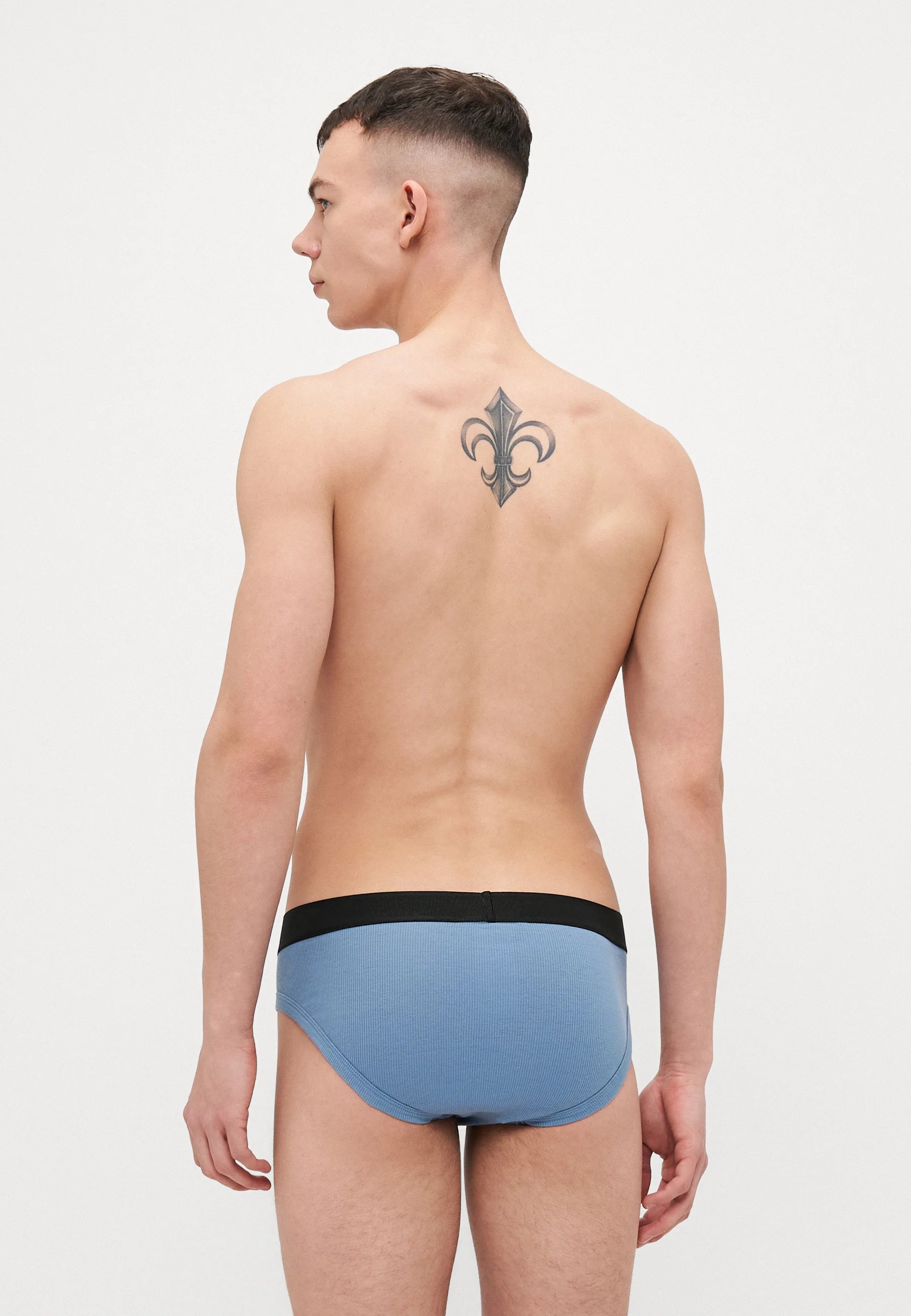 Bavlněné Stretch Rib slipy Versace – Stone Blue