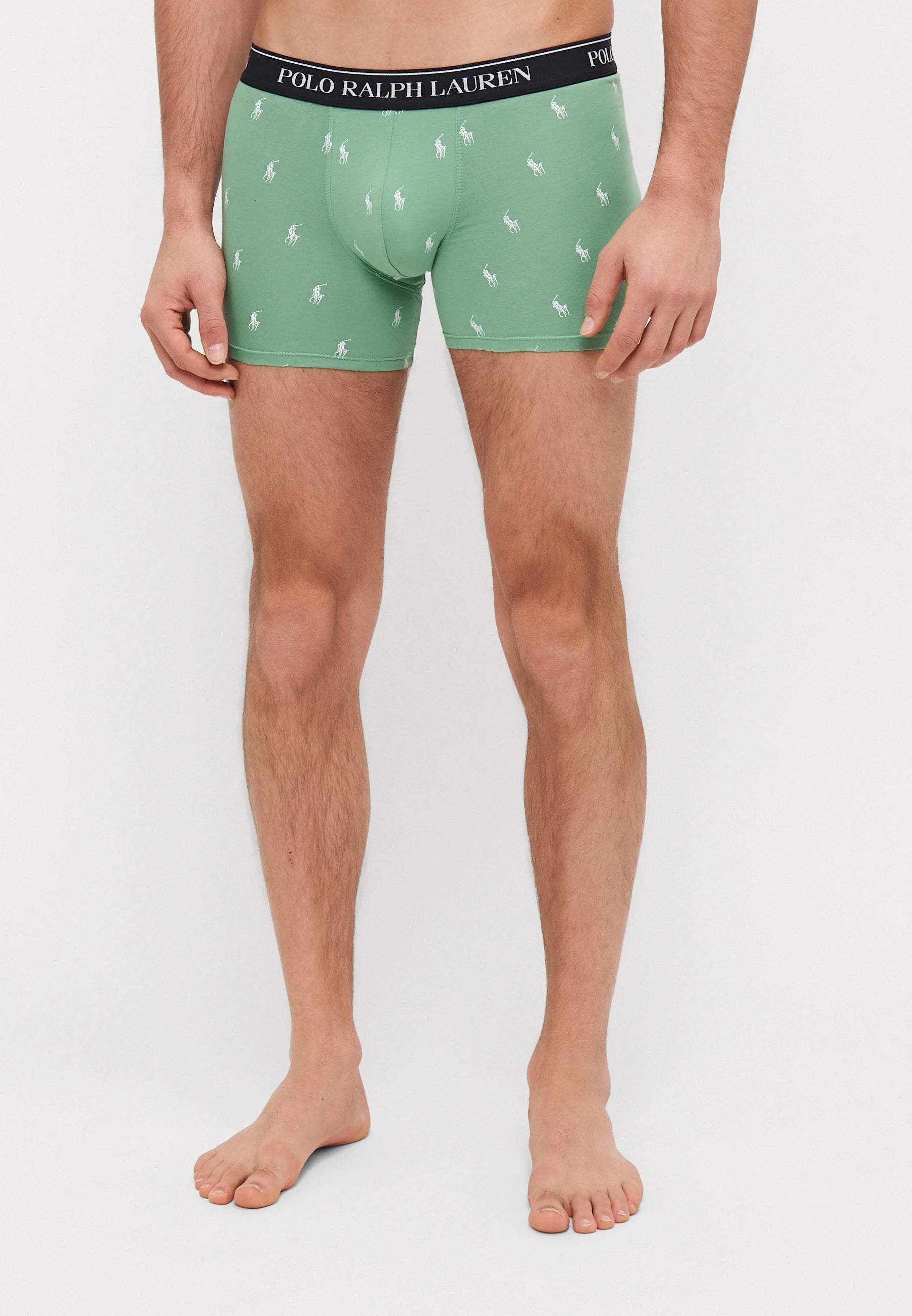 Polo Ralph Lauren Boxer en coton stretch – Lot de 3 – Vert, Gris, Noir