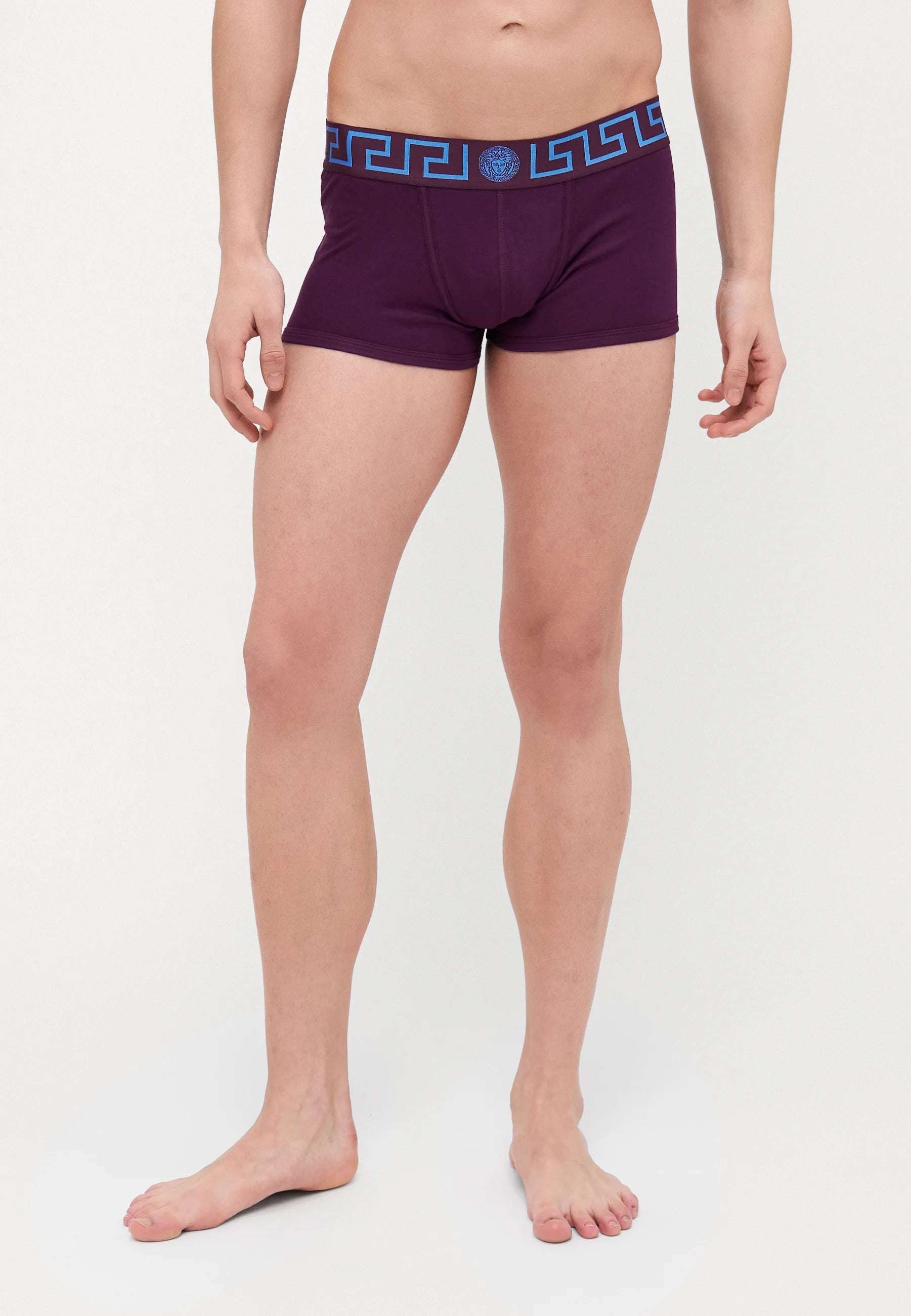 Versace Cotton Stretch Low Rise Trunks – tmavý lilek, inkoustově modrá