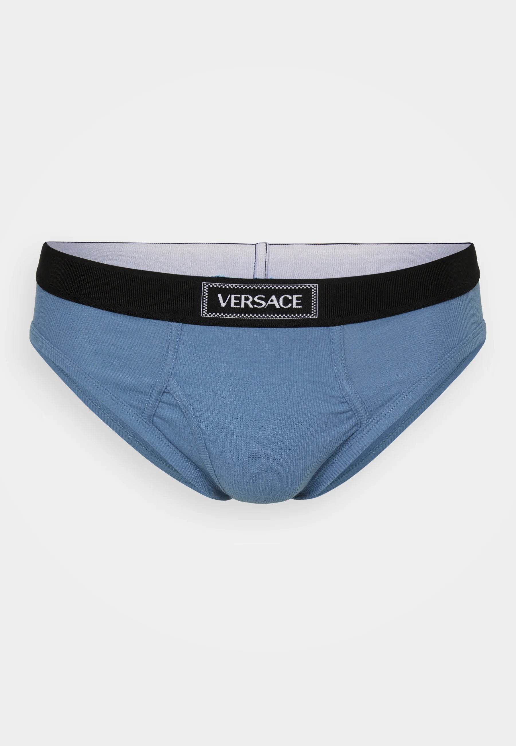 Bavlněné Stretch Rib slipy Versace – Stone Blue