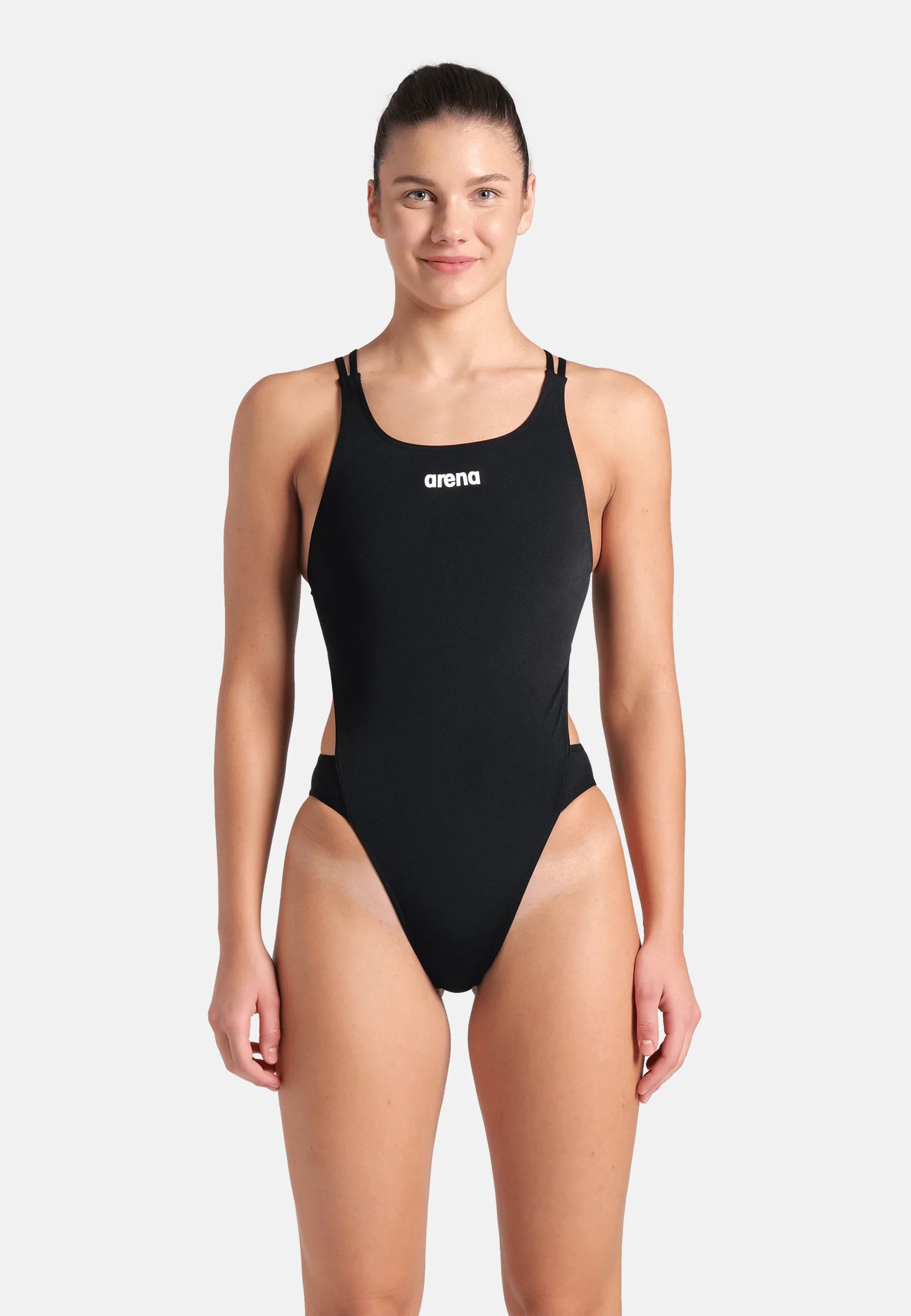 Arena Tech Multi Solid One-Piece Swimsuit – Black, White