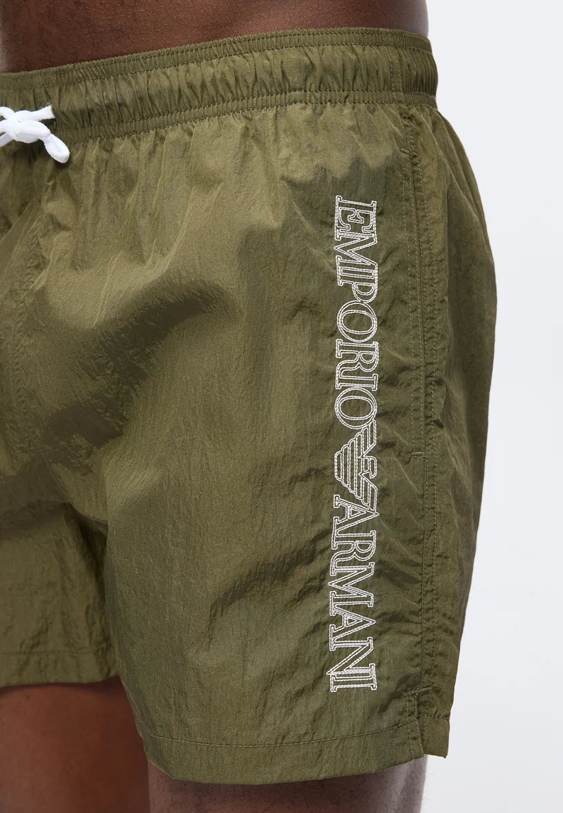 Emporio Armani EA7 Embroidery Logo Boxer Swimming Shorts – Olive