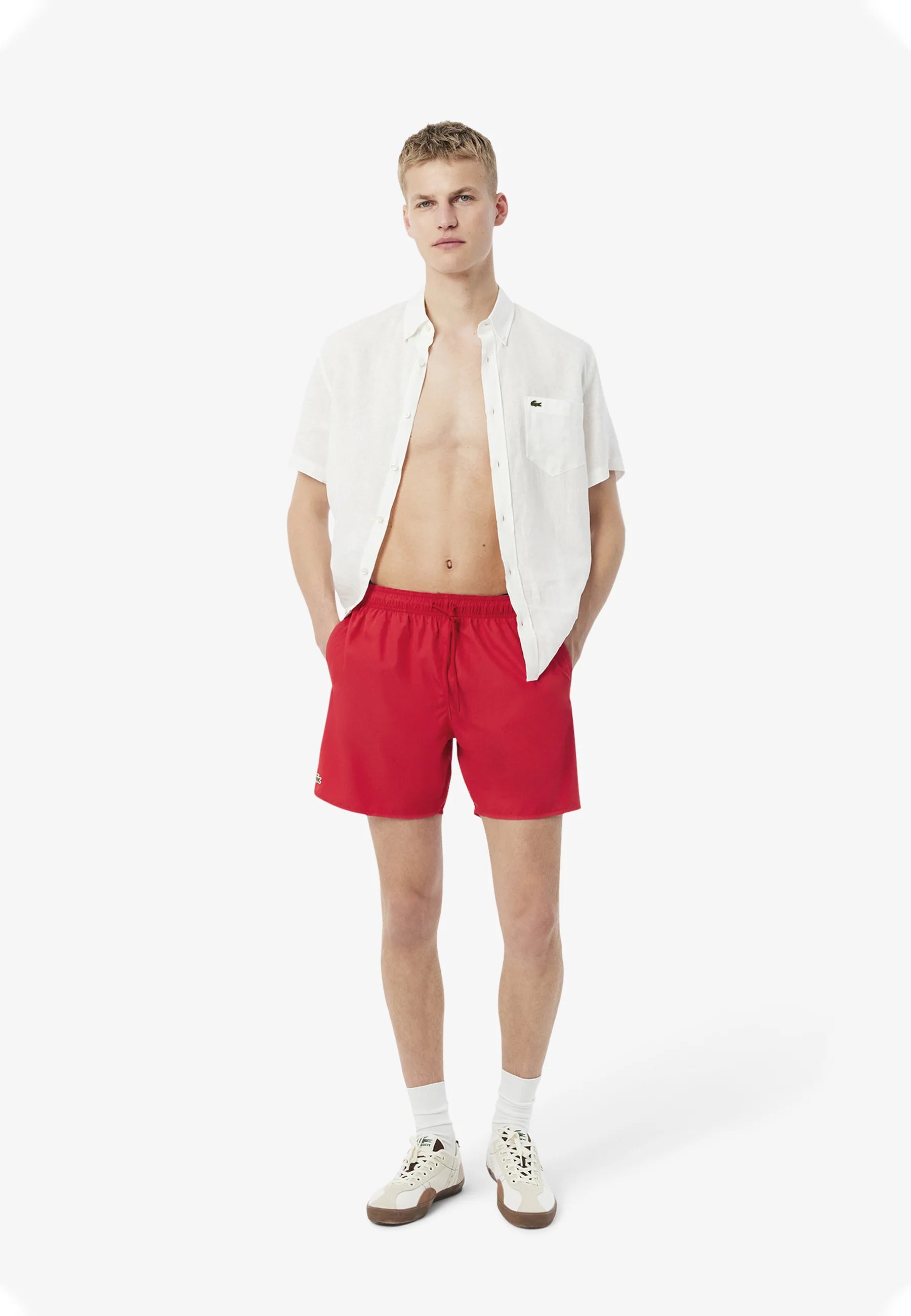 Short de bain Lacoste – Rouge Vert UN