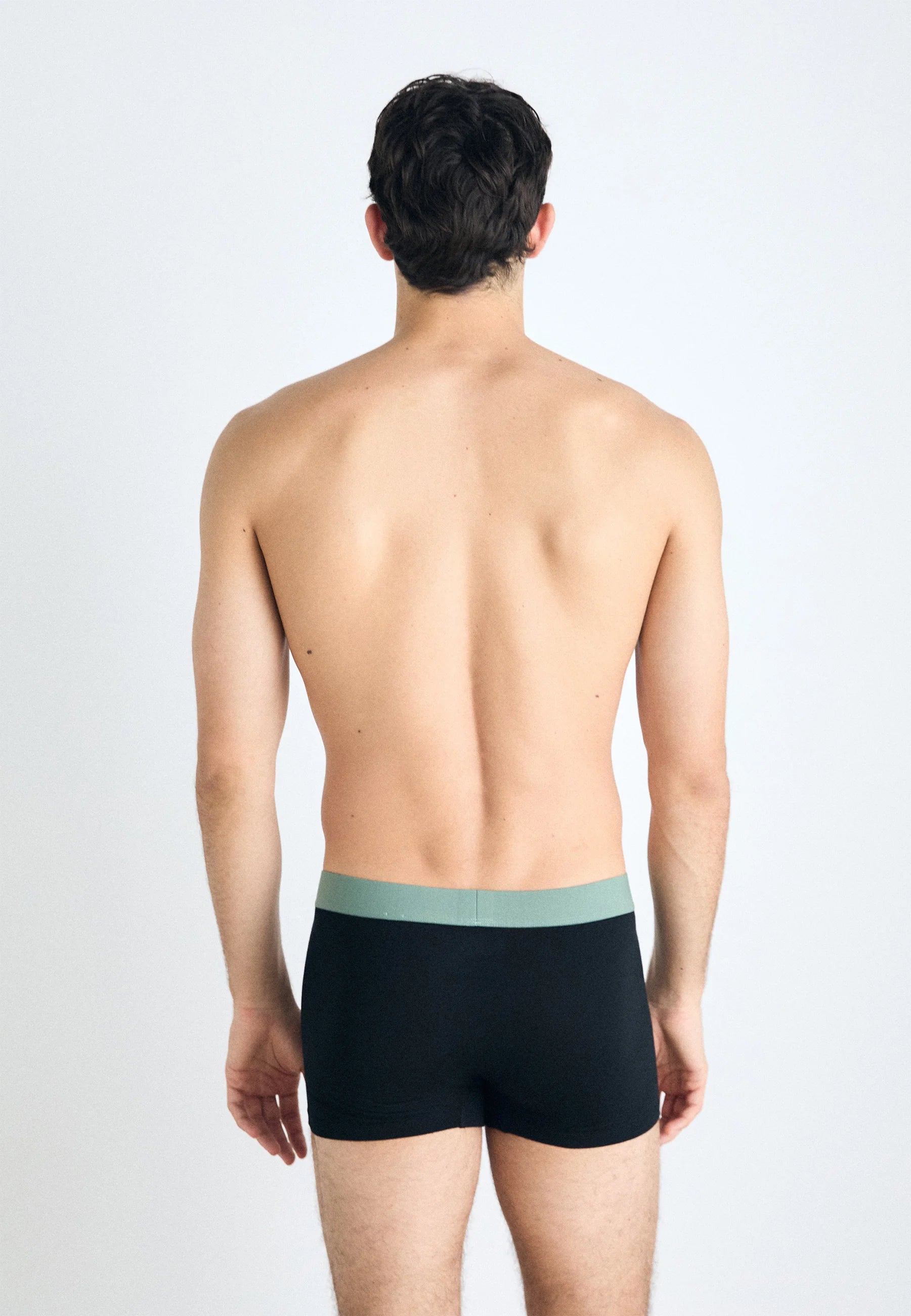 Schiesser Essential Cotton Trunks 3 Pack – tmavě zelená, modrá, černá