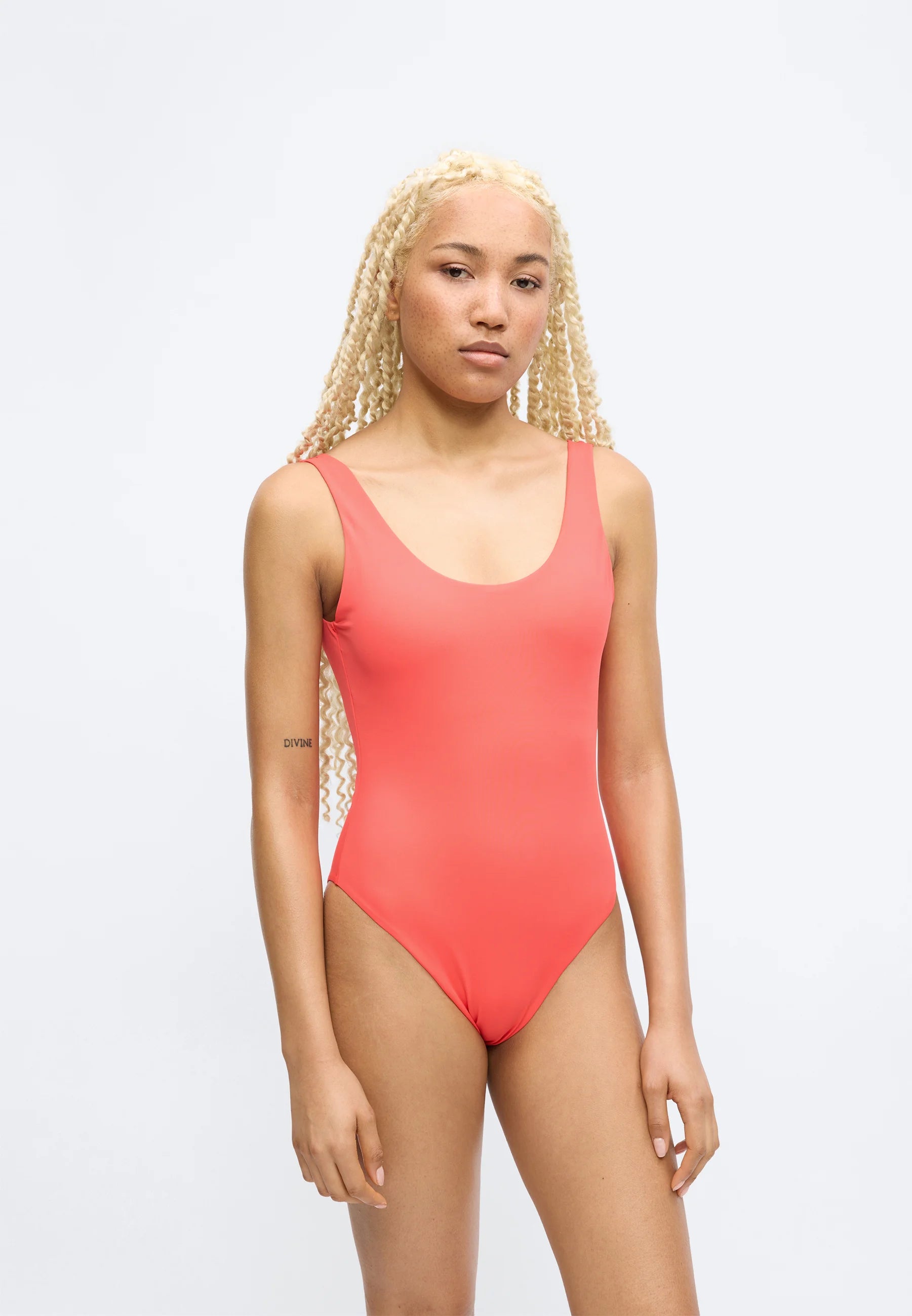 Calvin Klein Scoop Back Icon Einteiliger Badeanzug – Punch Pink