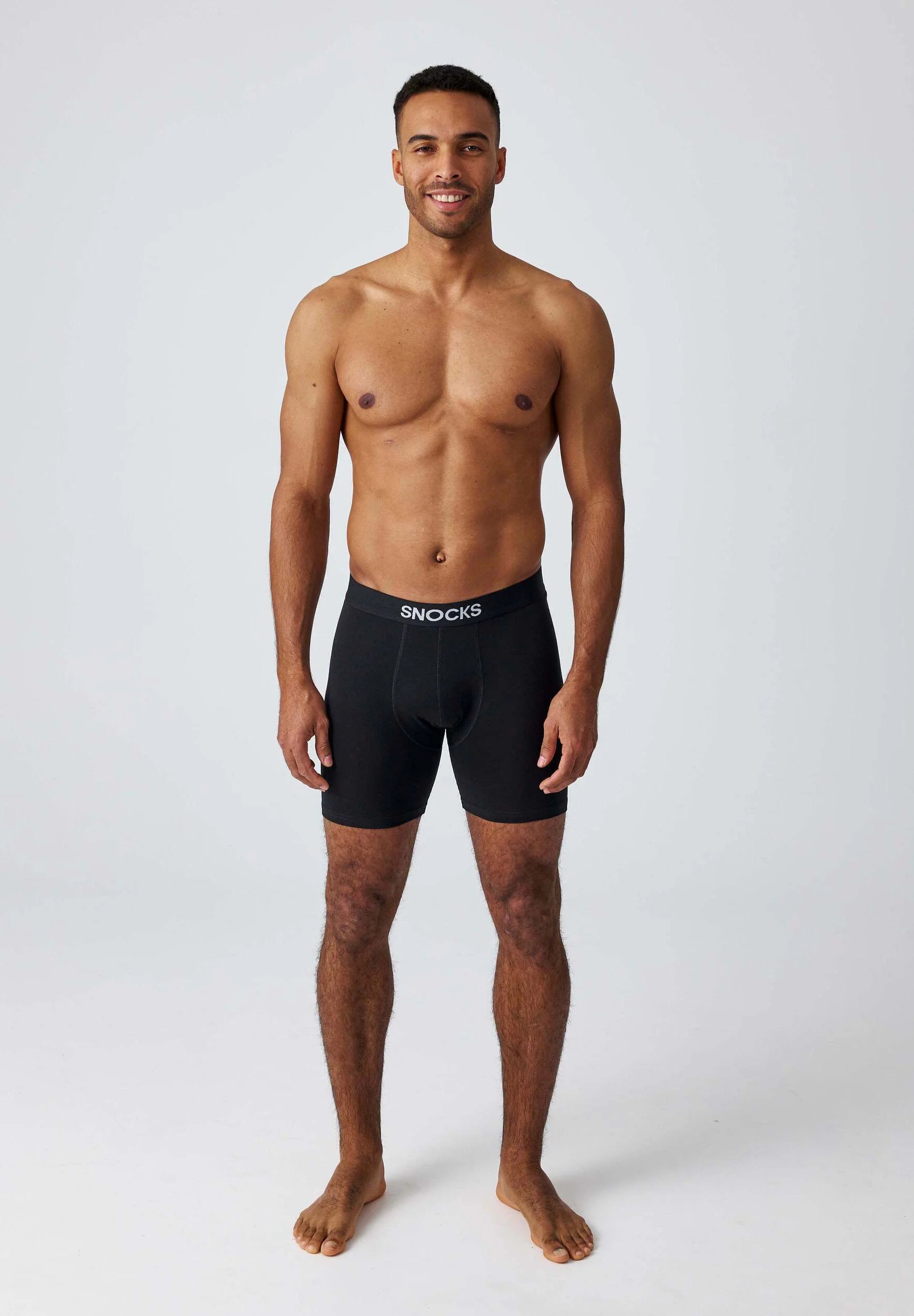 SNOCKS Long Leg Boxer Briefs – Black, Grey, Dark Blue