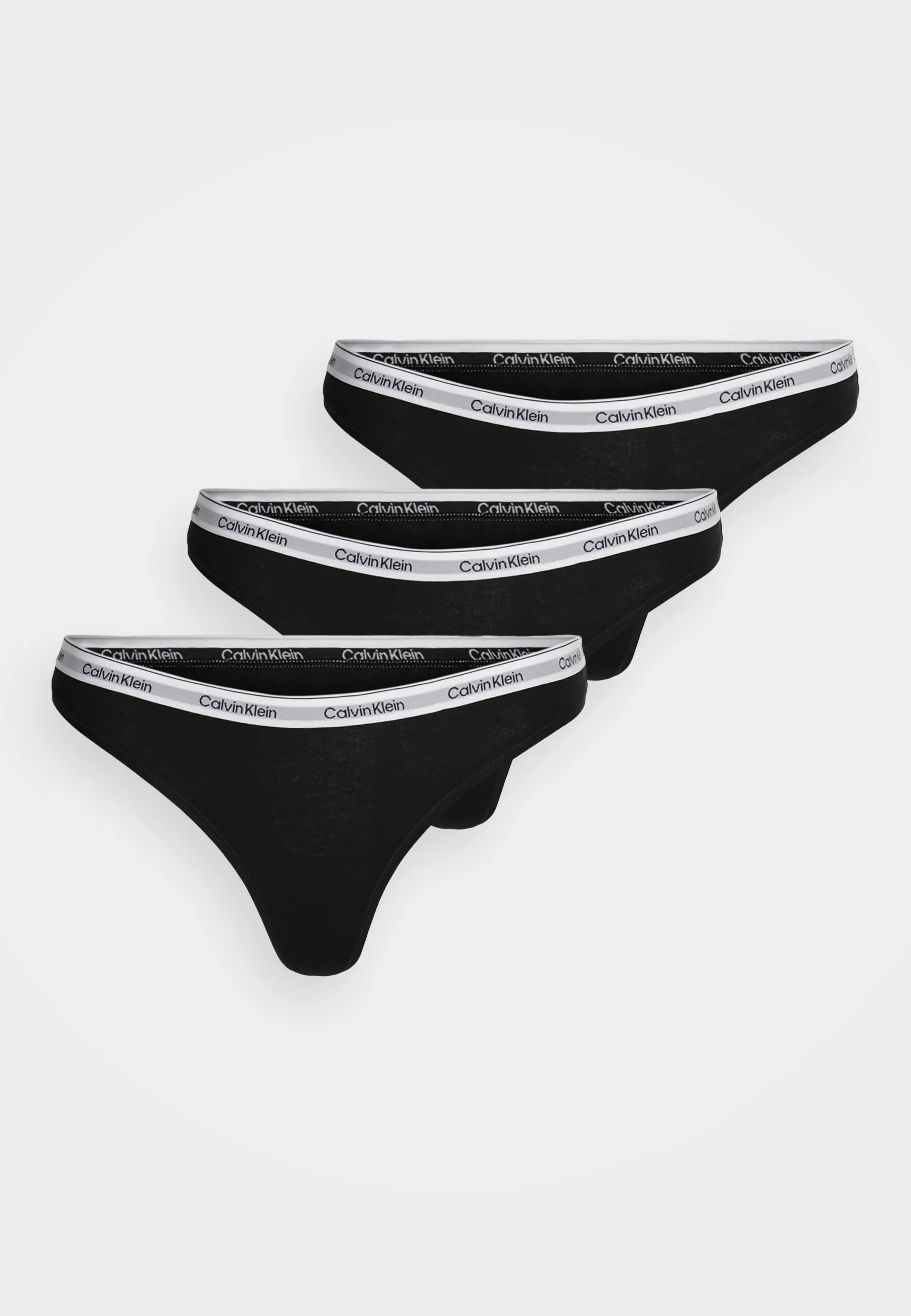 Trójpak stringów Calvin Klein Logo Icon – czarny