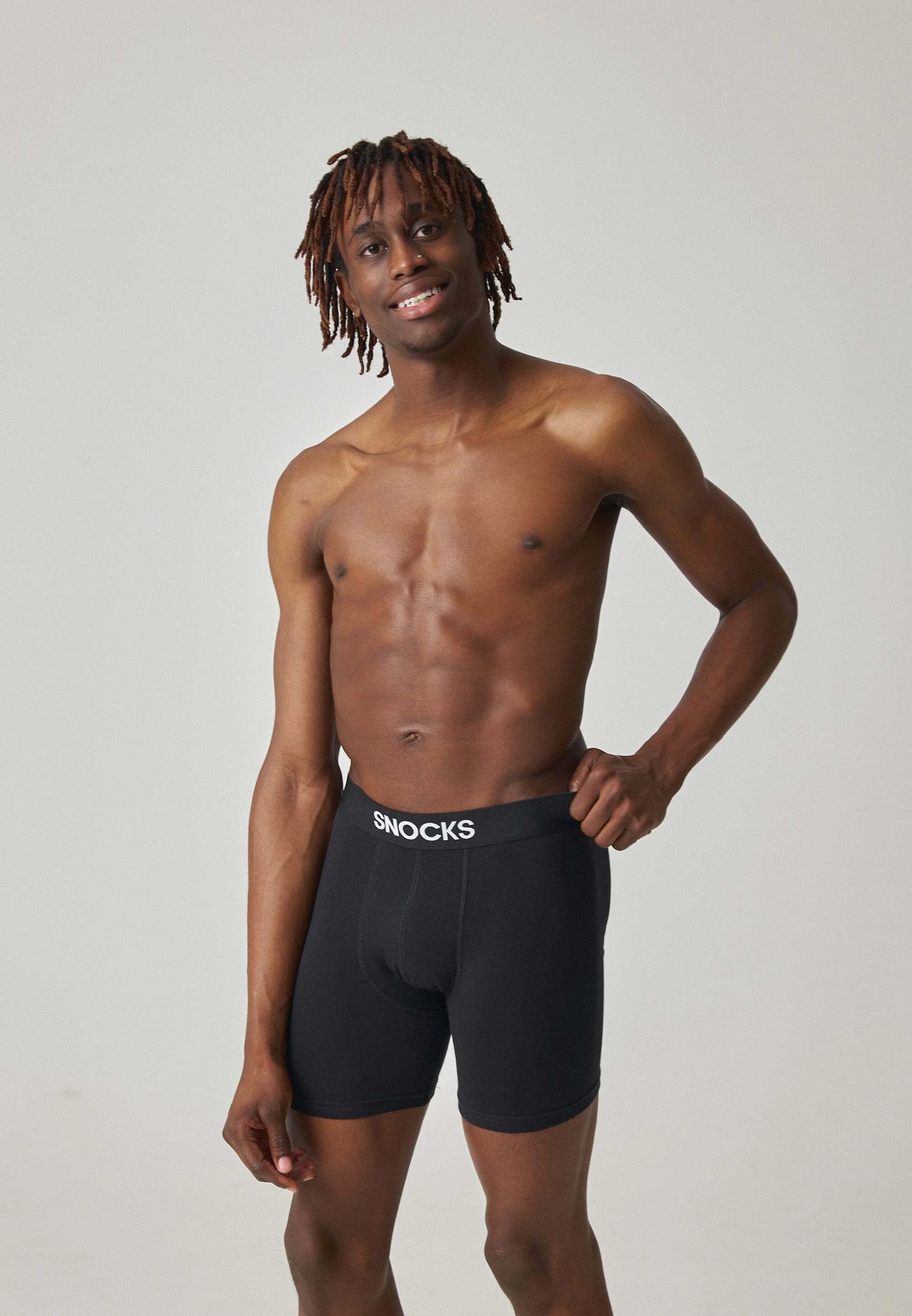 SNOCKS 3er-Pack Boxershorts – Schwarz