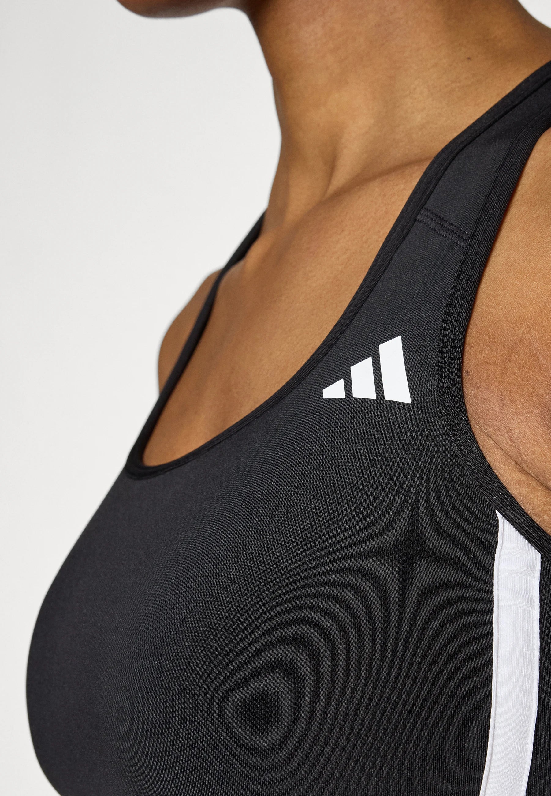 Adidas Performance Optime Essentials 3 Stripes Medium Support Bra – Black, White