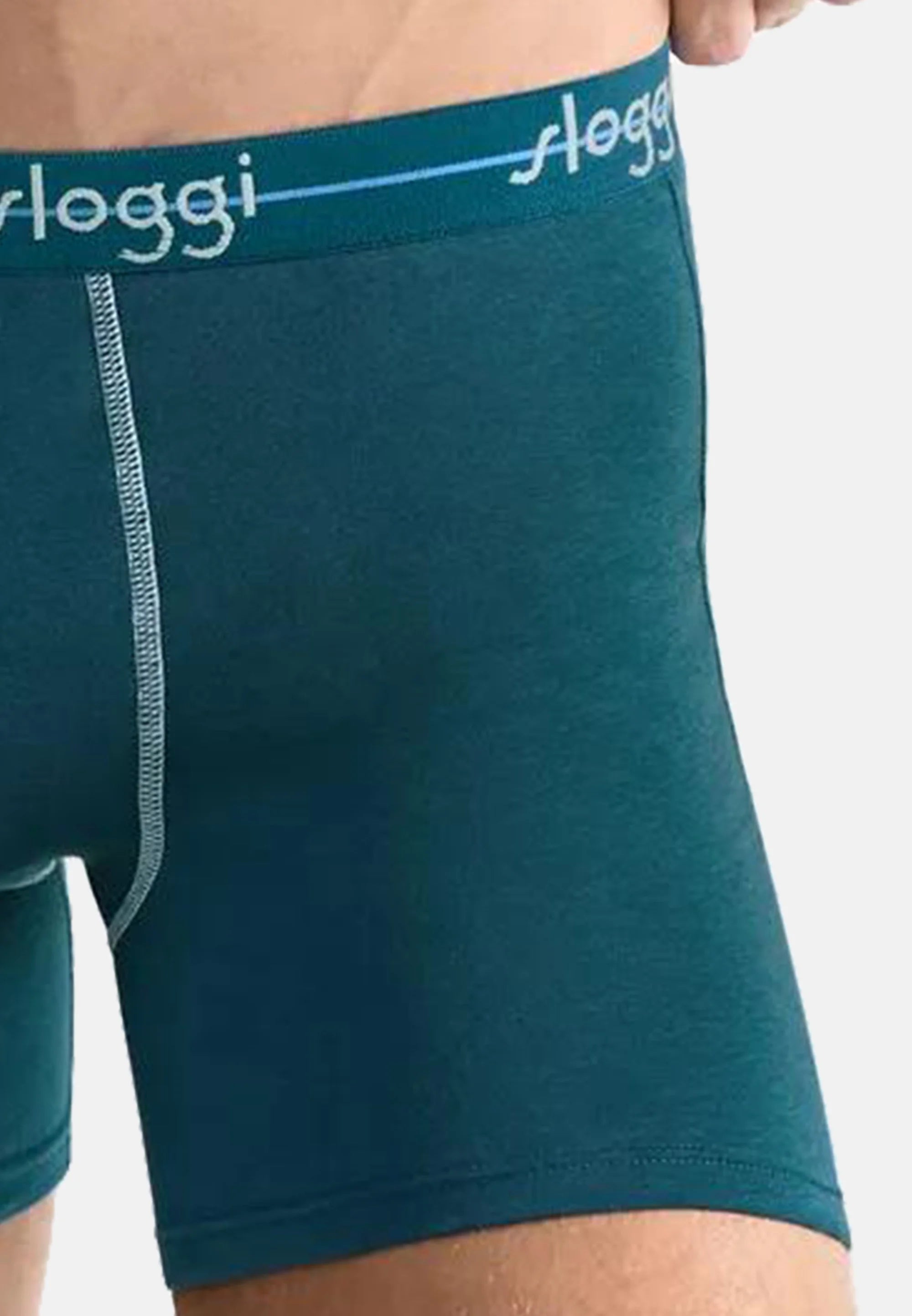 Sloggi Boxer Briefs 6 Pack – Blue Light Blue Combination
