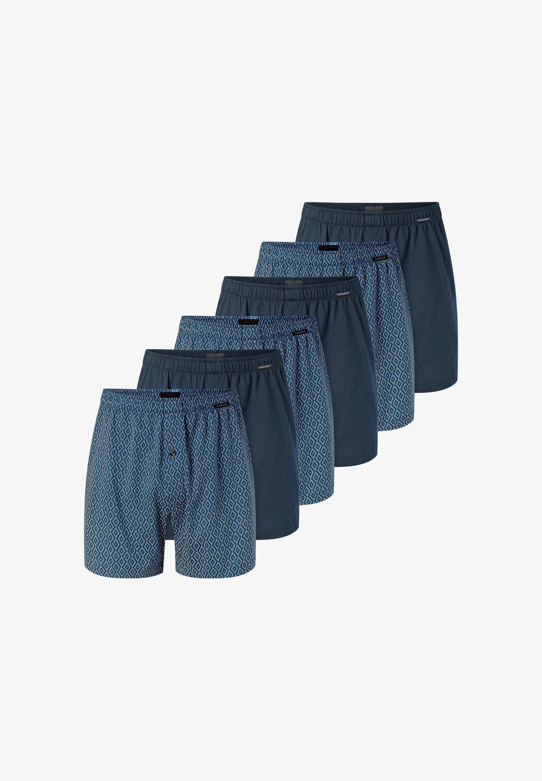 Bokserki Schiesser Single Jersey 6 par – ciemnoniebieski
