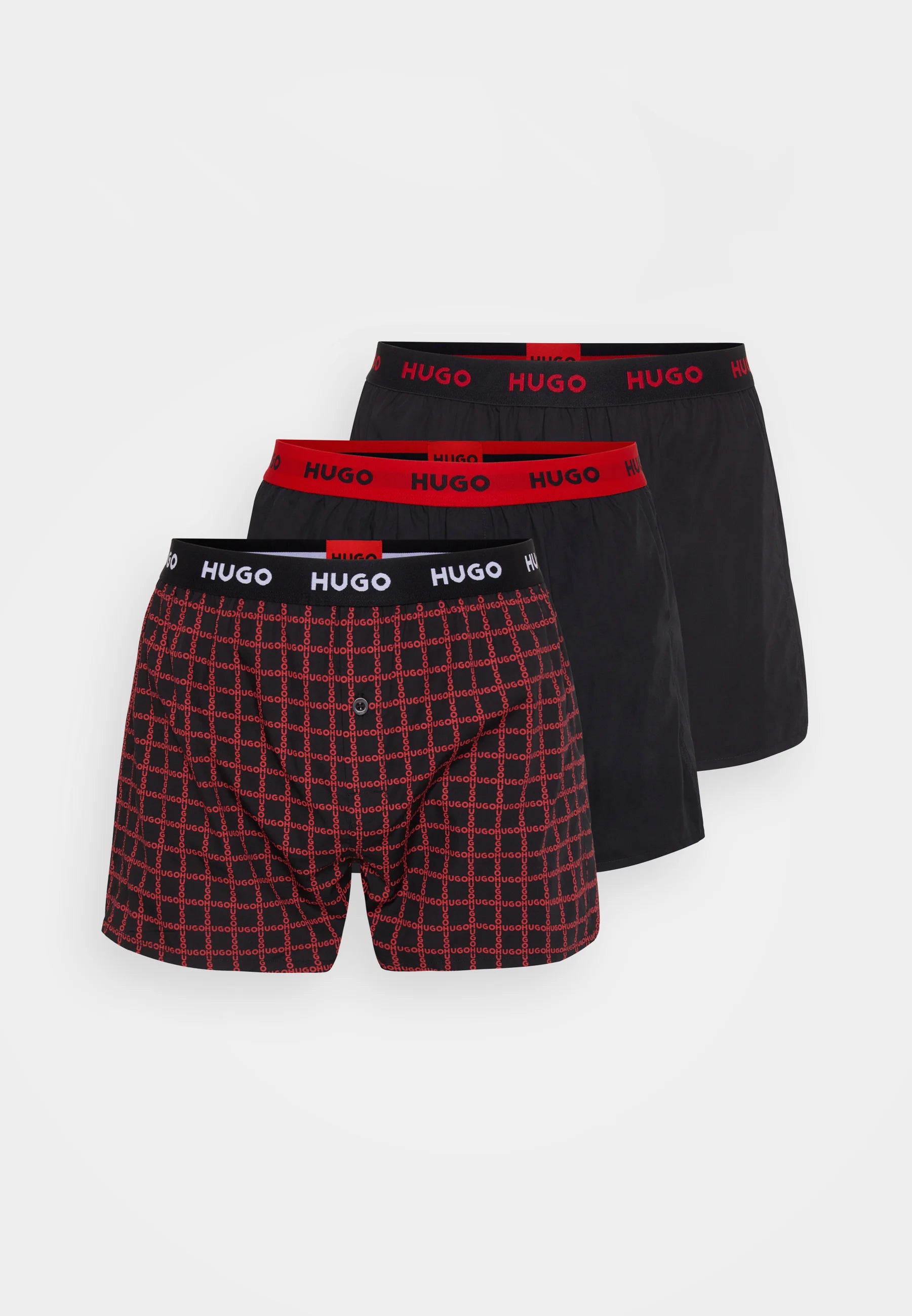 HUGO Triplet 3 Pack Boxer Shorts – Black, Red