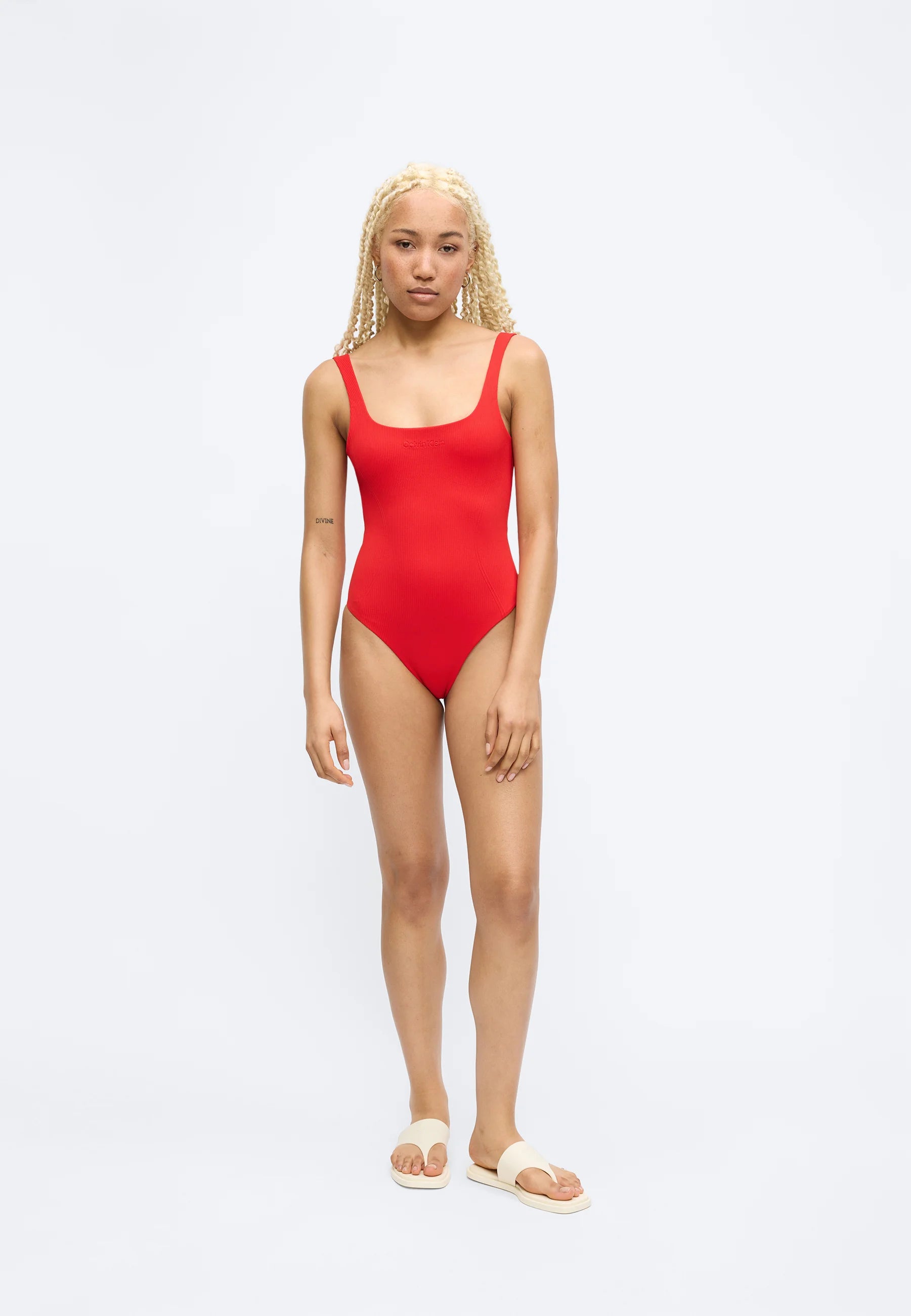 Jednodílné plavky Calvin Klein Icon – Goji Berry