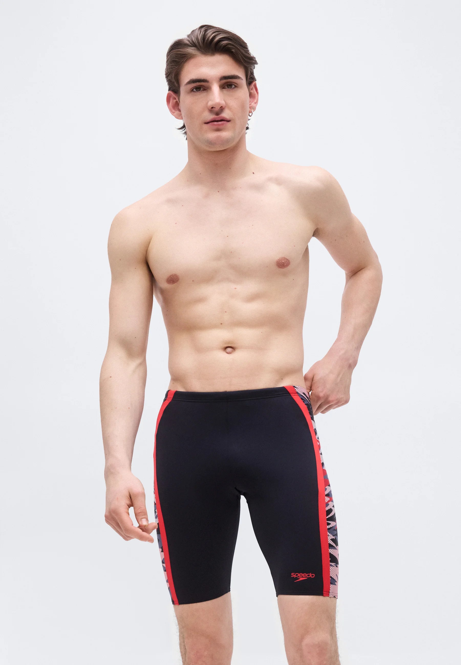 Speedo Hyperboom Jammer – Anthrazit, Hochrisikorot
