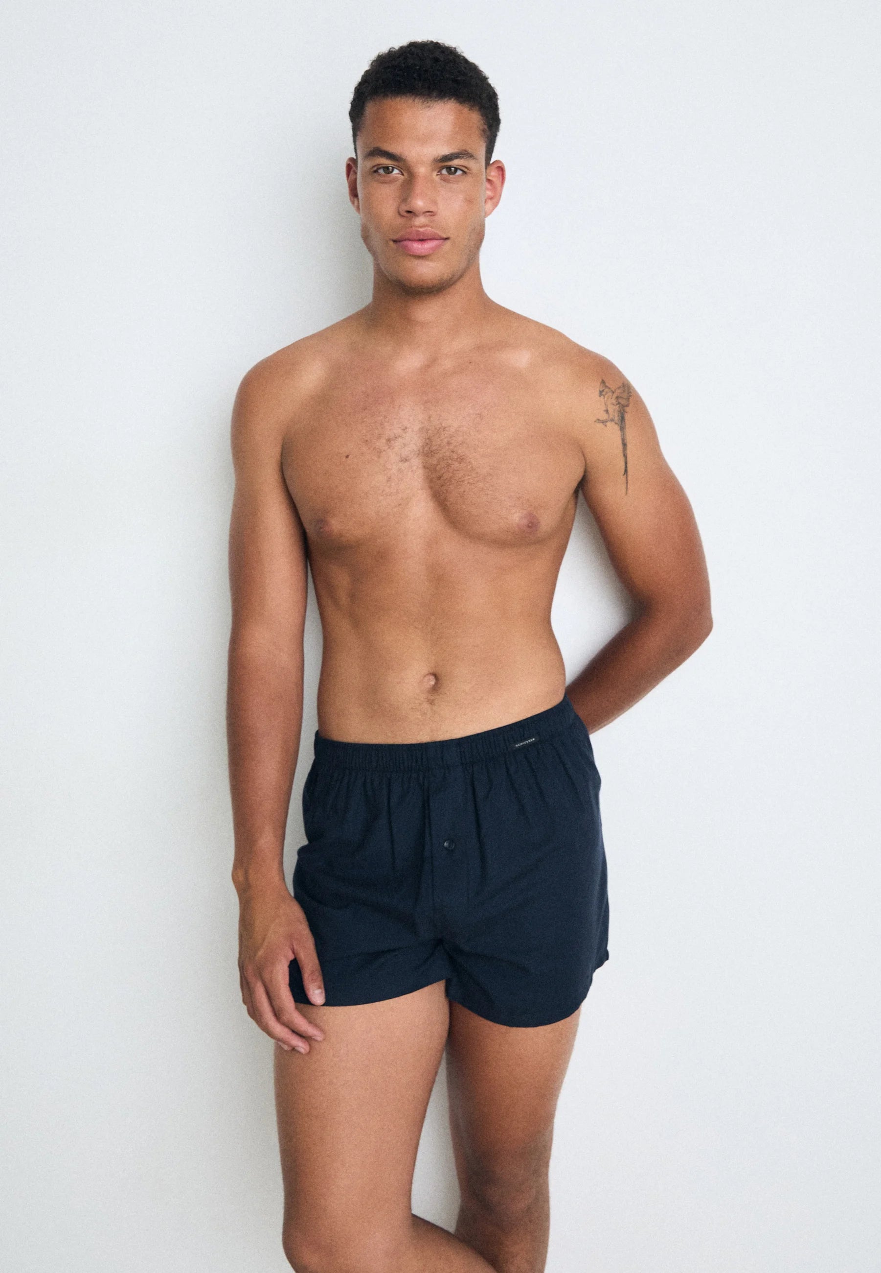 Schiesser Classic Cotton Boxer Shorts 2 Pack – Navy, Blue