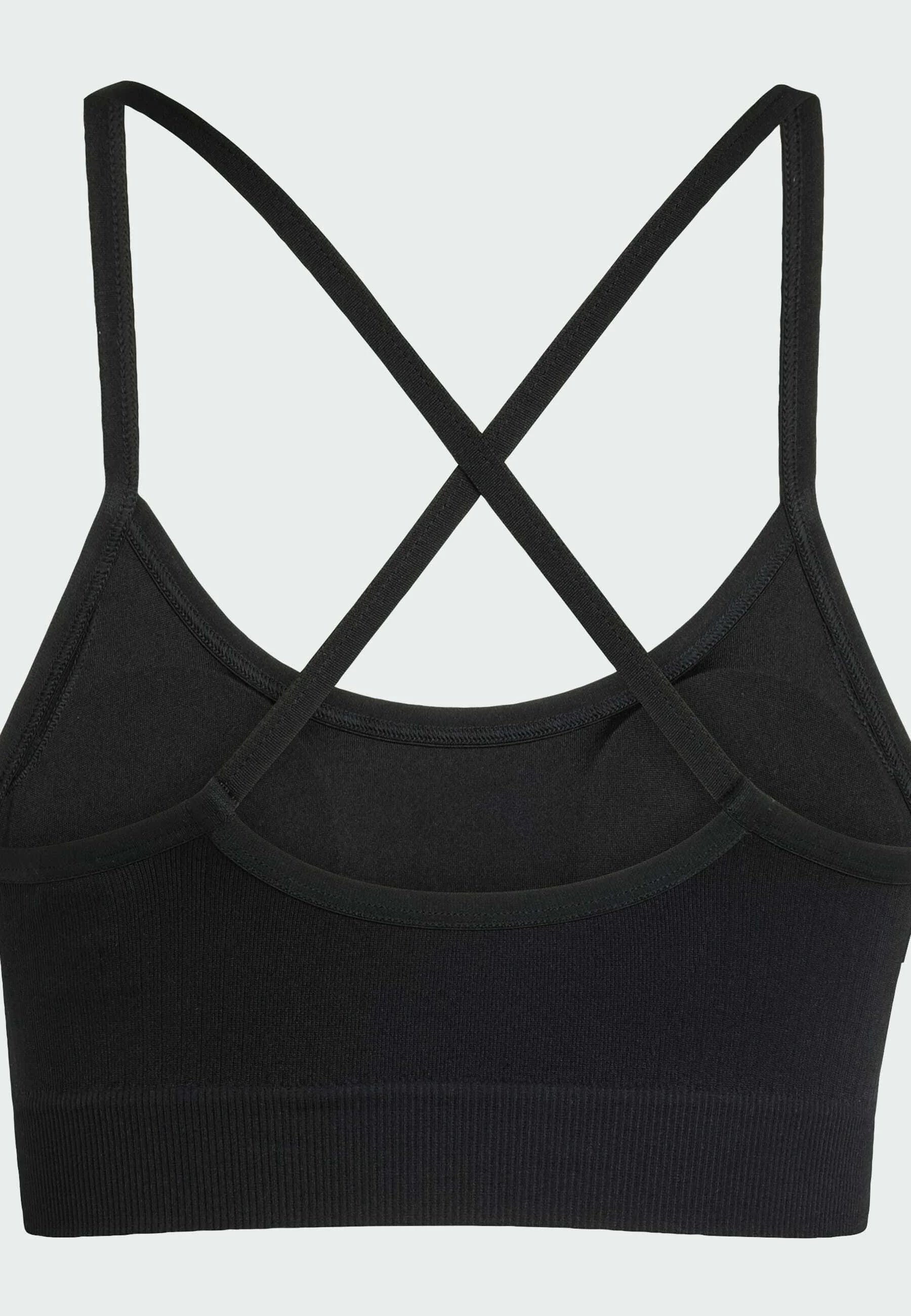 Adidas Performance Workout Essentials Knit Padded Light Support Sports Bra – Black