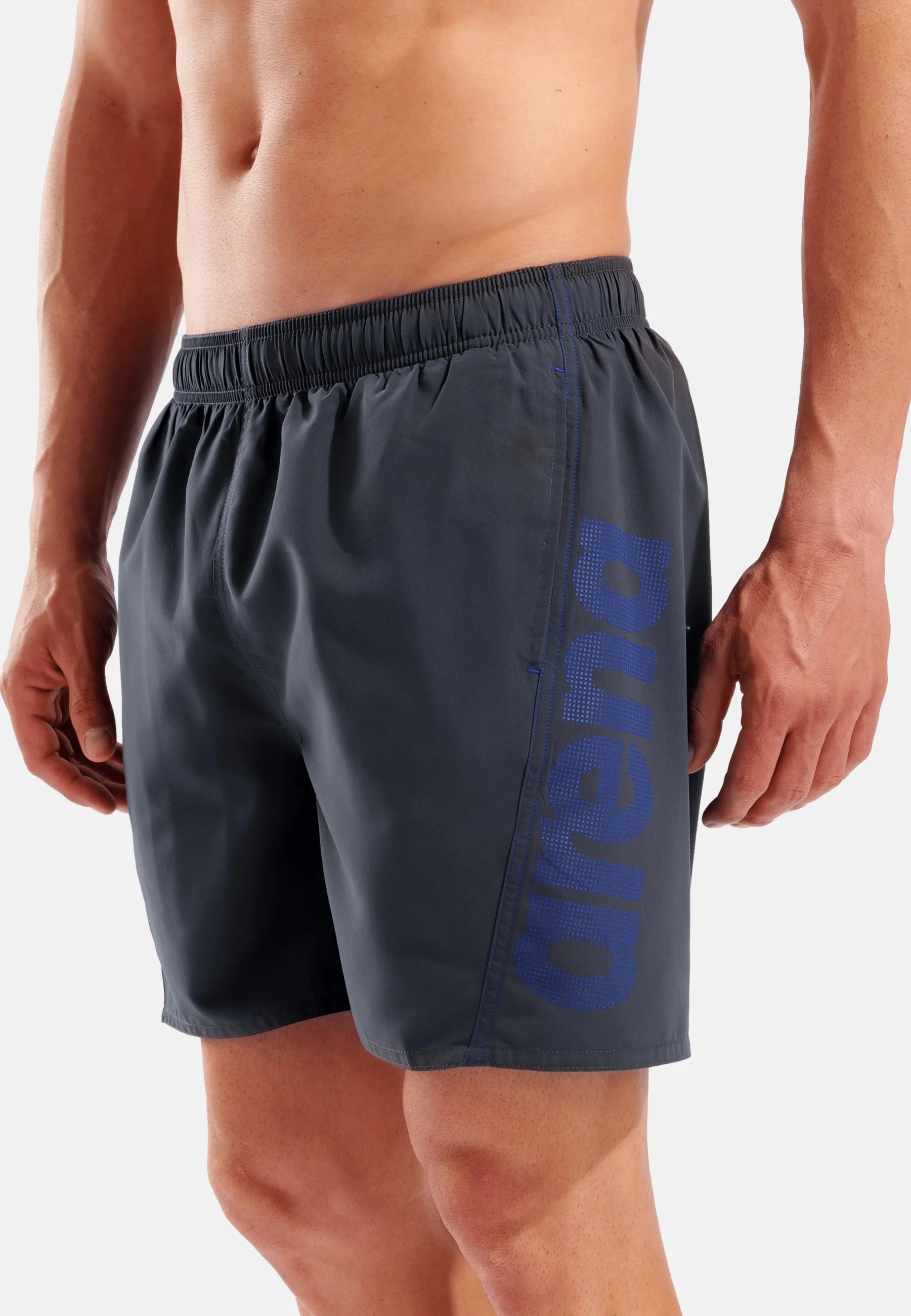Arena Fundamentals Logo Boxer R – Asphalt, Neon Blue