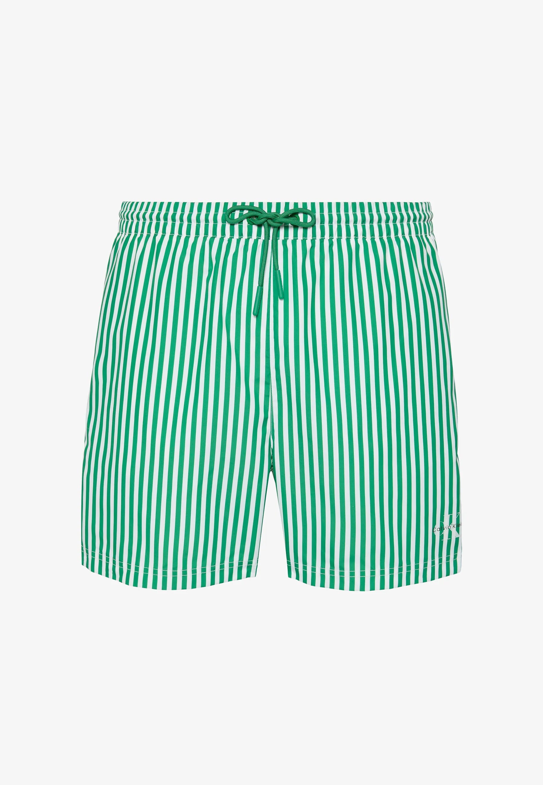 Calvin Klein Graphic Swim Shorts – Penny Stripe, Mardi Gras Green