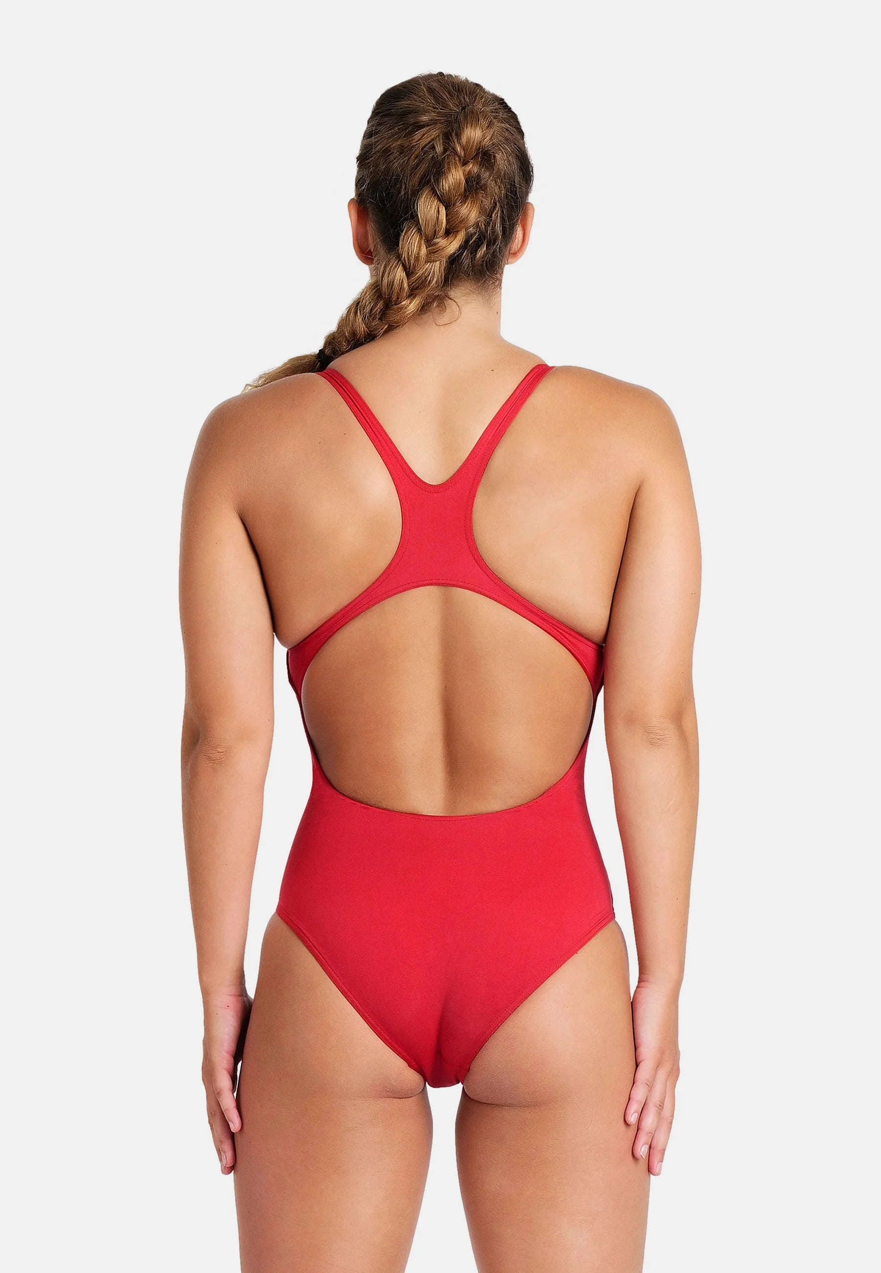 Maillot de bain une pièce Arena Team Swim Pro Solid pour femmes – Rouge, Blanc