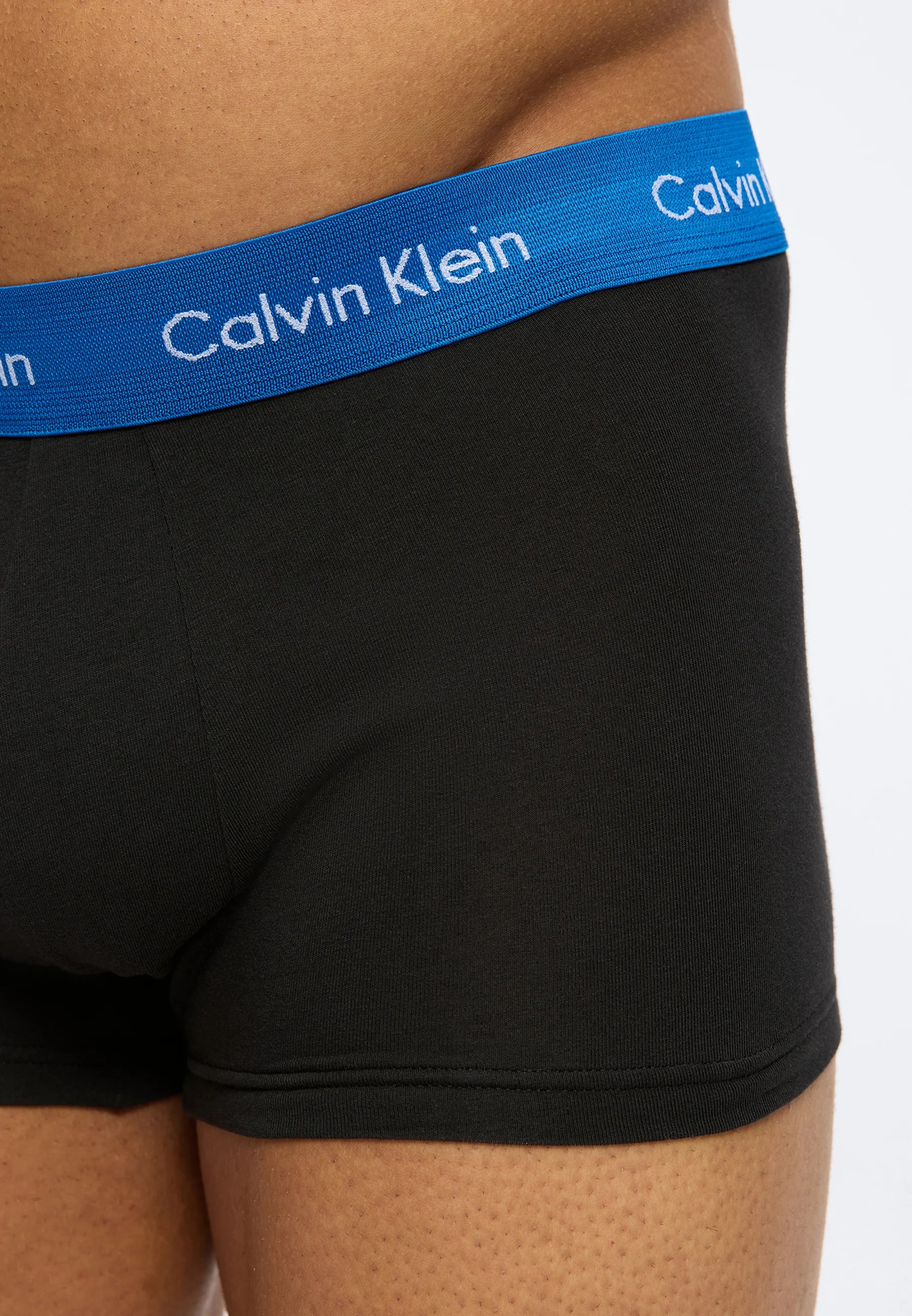 Calvin Klein Cotton Stretch Trunks – 3 Pack – Black , Classic Blue