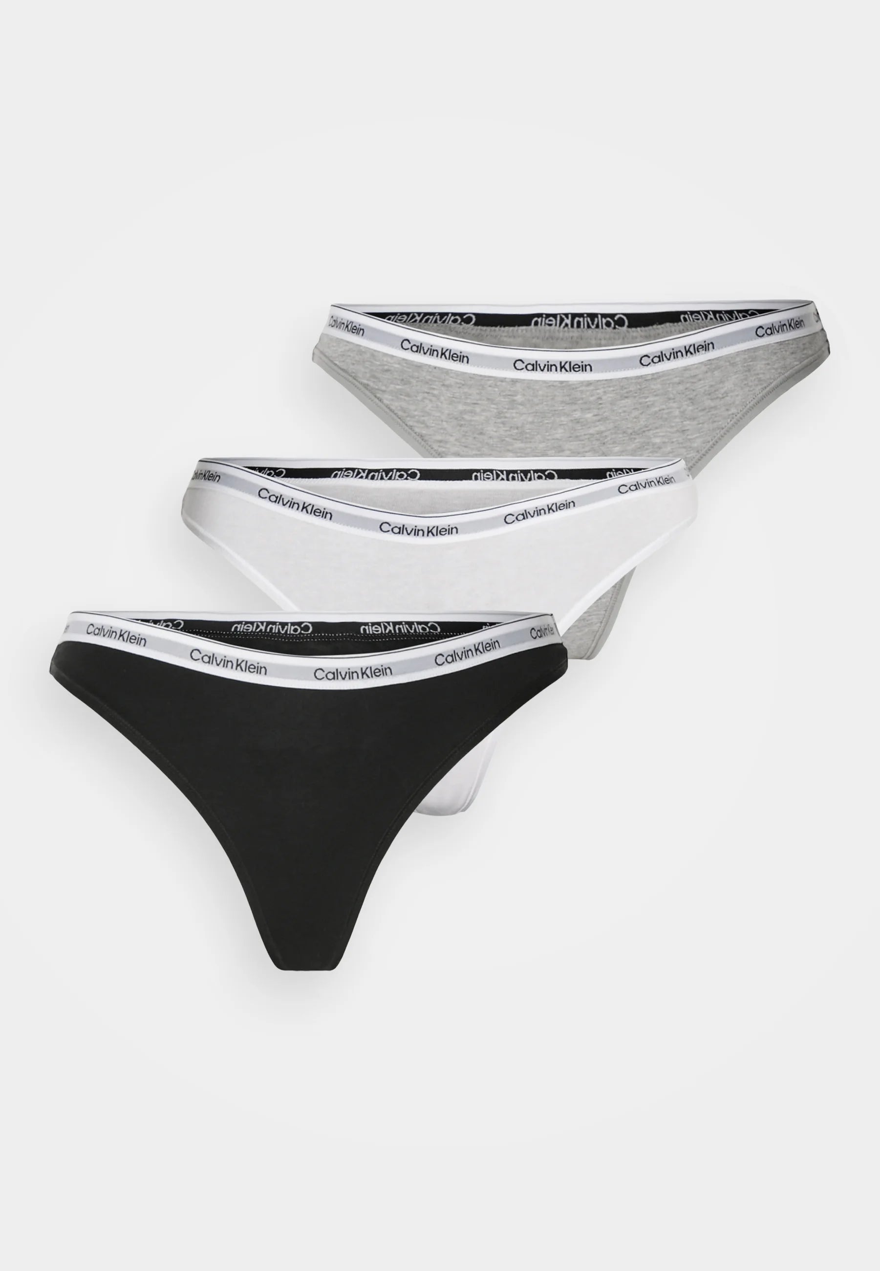 Calvin Klein Logo Icon 3-balení tanga – černá, šedá