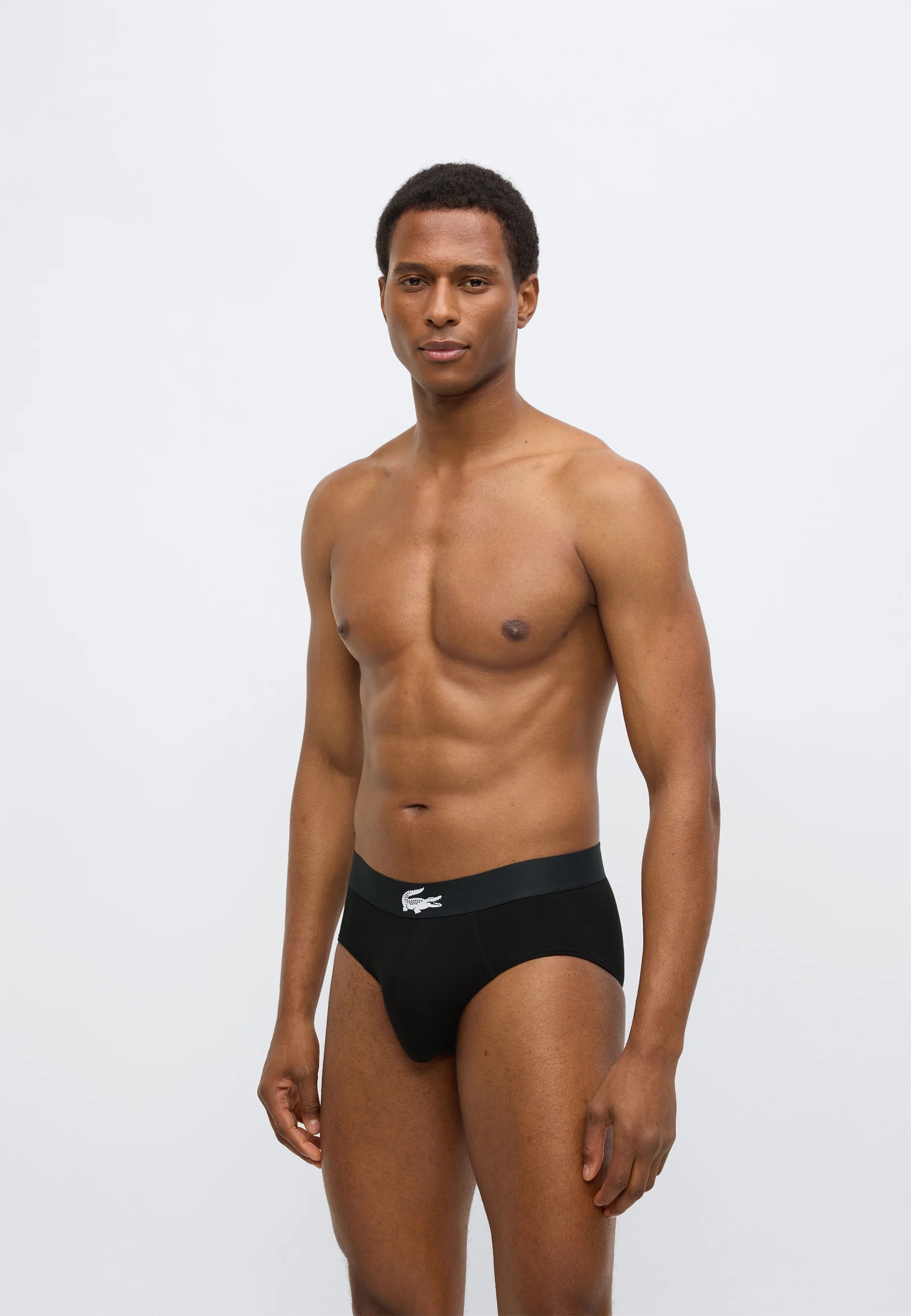 Lacoste Stretch Cotton Briefs 3 Pack – White, Green, Black