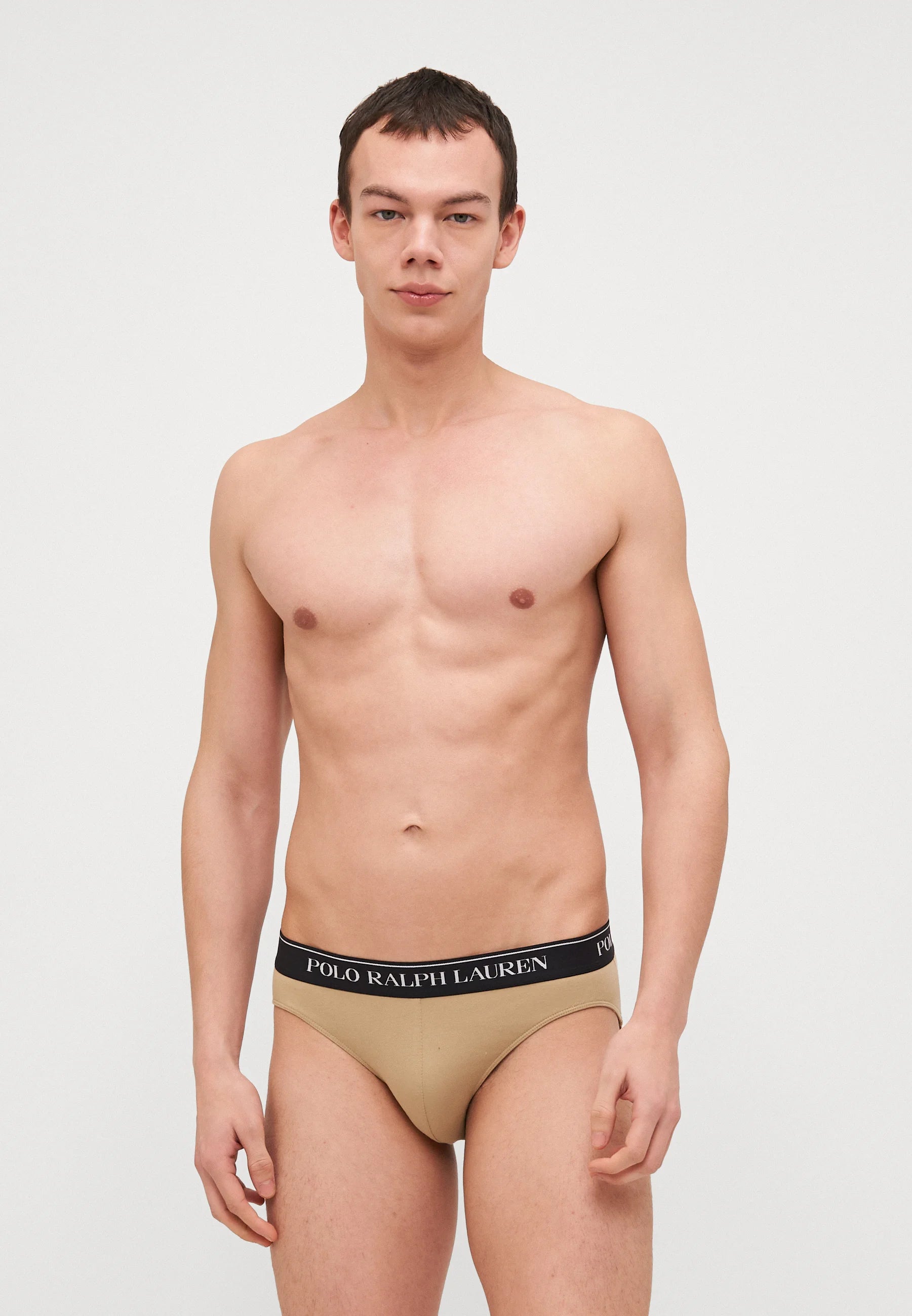 Slips Polo Ralph Lauren en coton stretch - Taille basse - Lot de 3 - Noir, Armadillo, Kaki classique