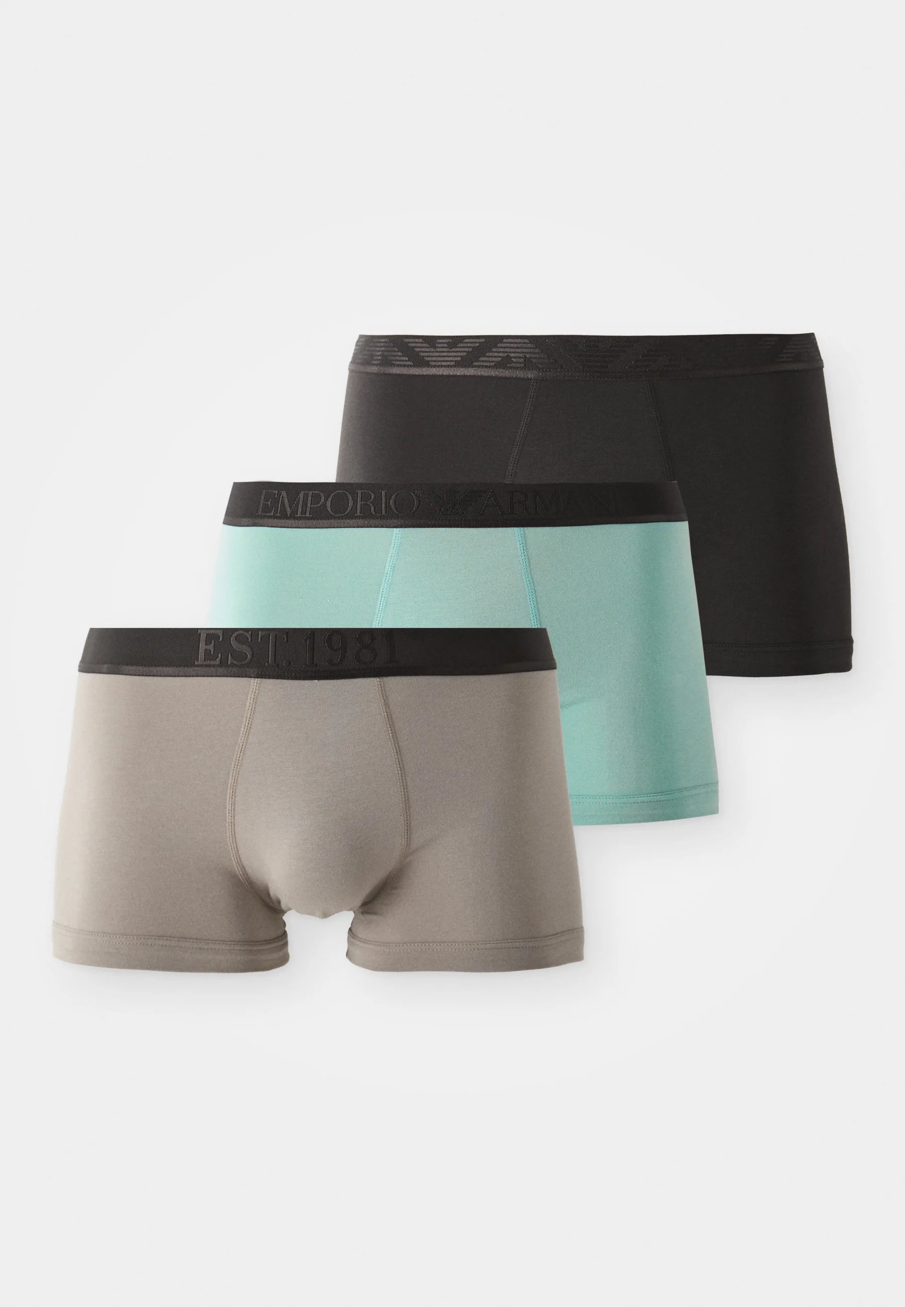 Emporio Armani Premium Stretch Trunks Confezione da 3 – Choco, Fungi, Surf